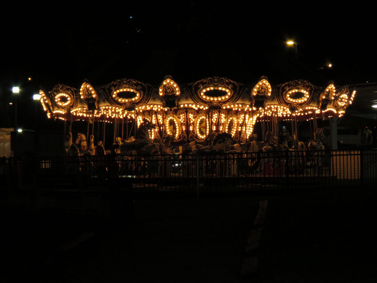 Canon PowerShot SX60 HS sample photo. Carousel, night light, park photography
