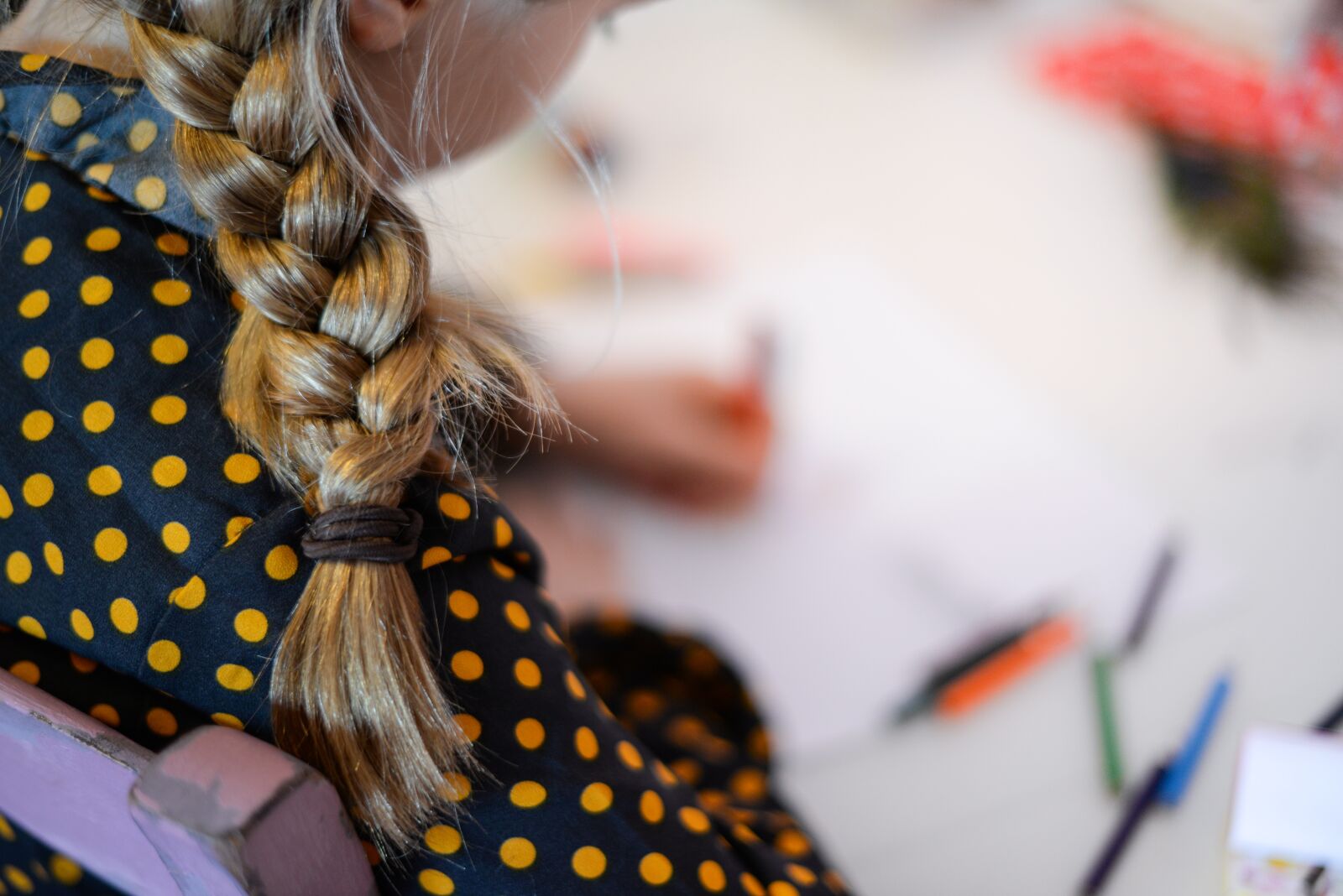 Nikon D610 sample photo. Girl, desk, drawing photography