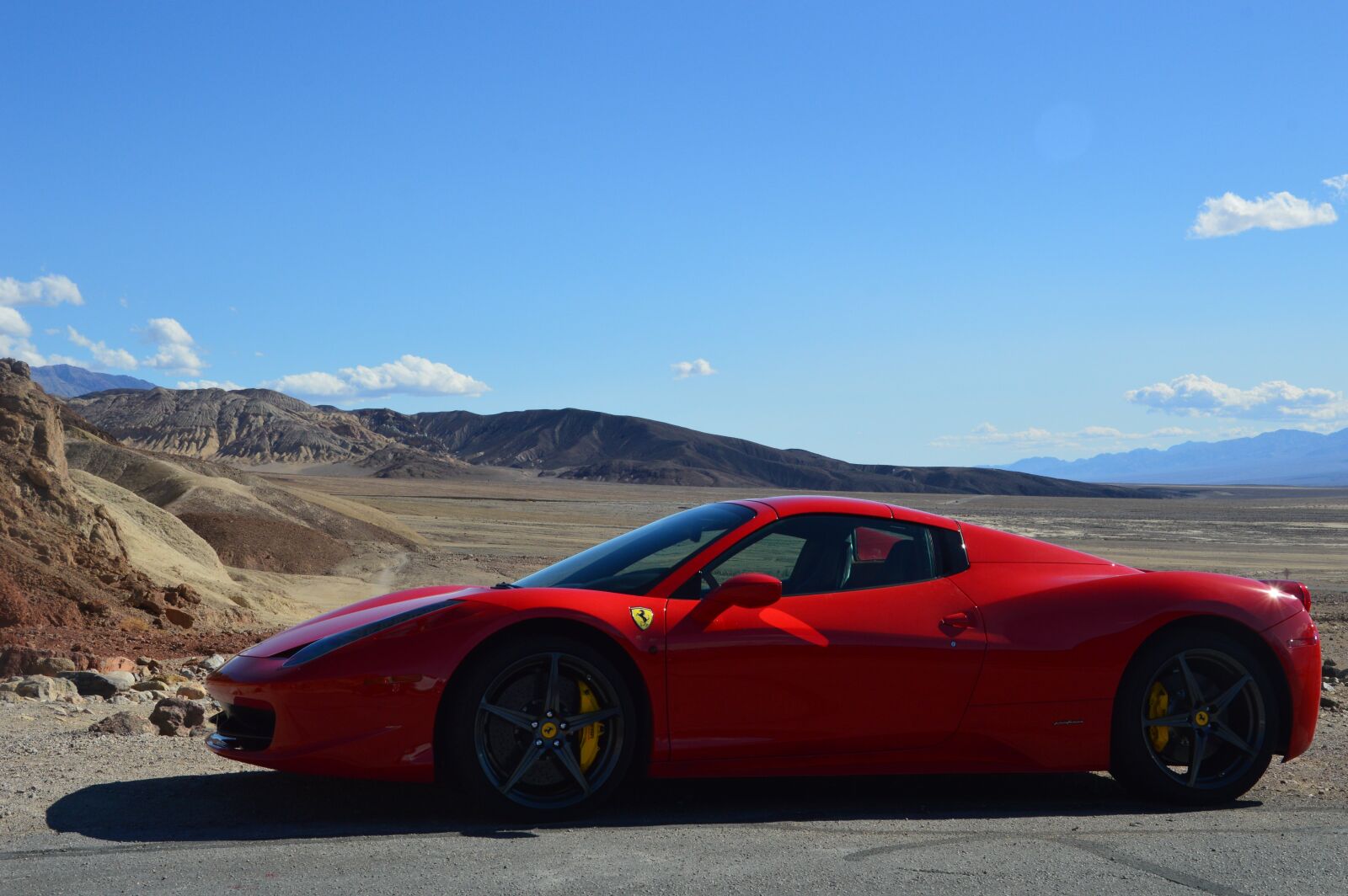 Nikon D3200 sample photo. Ferrari, death valley, car photography