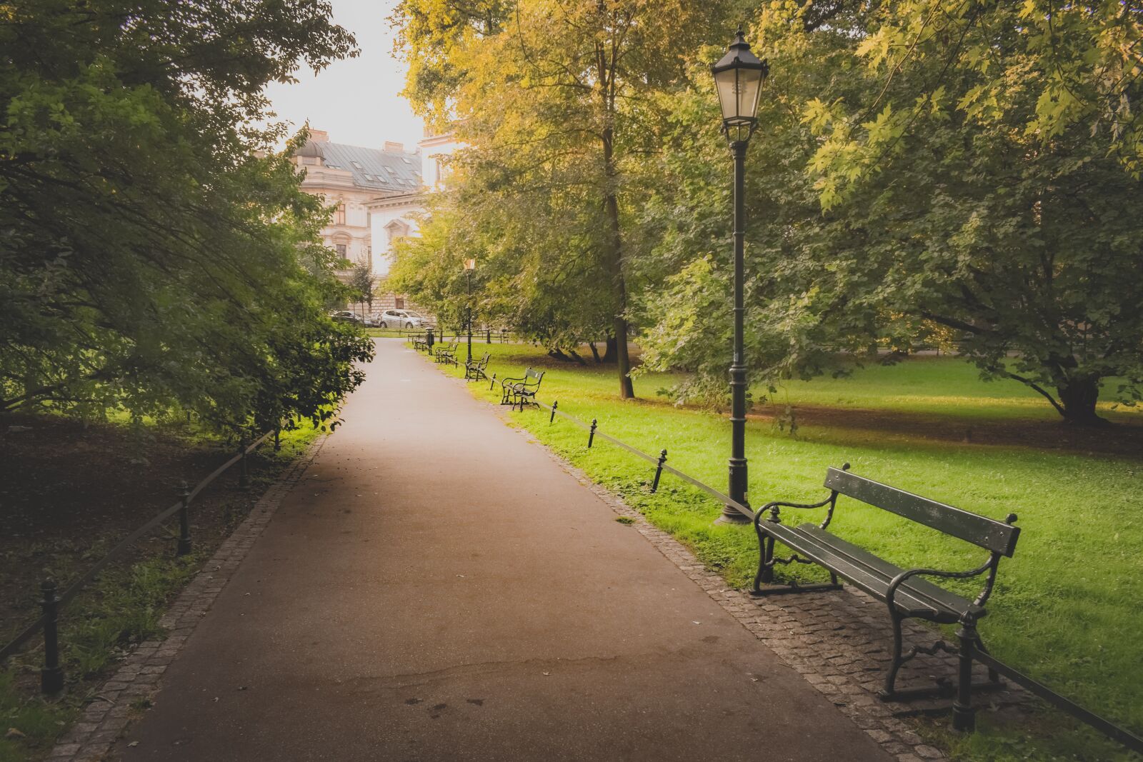 Nikon D3300 sample photo. Park, bench, path photography