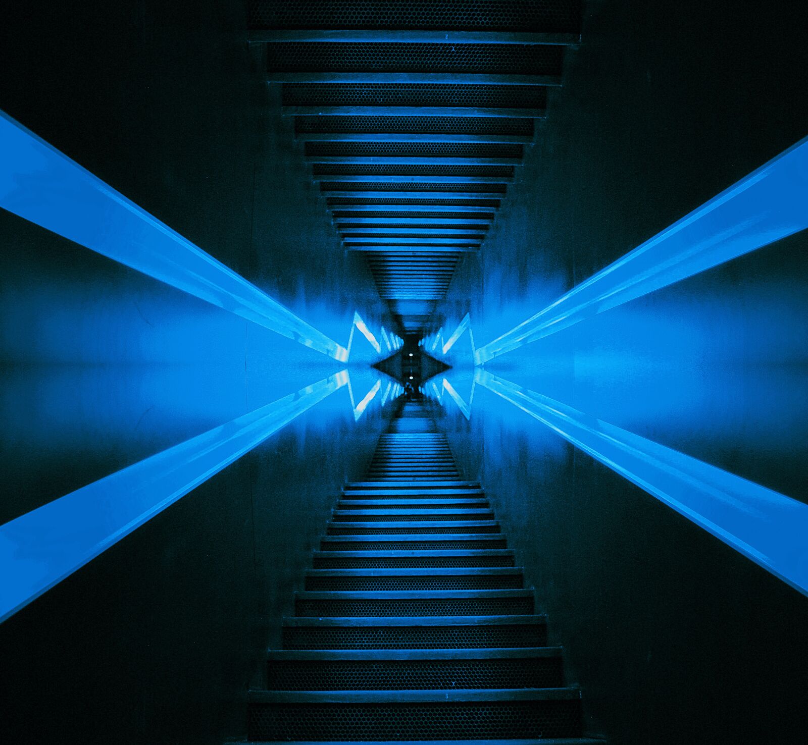 Nikon D40X sample photo. Virtual, stairs, neon photography