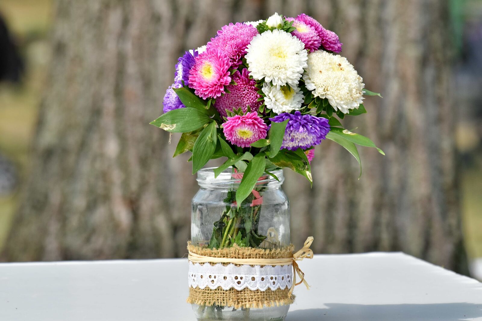 Nikon D5500 sample photo. Bouquet, decorative, desk, jar photography
