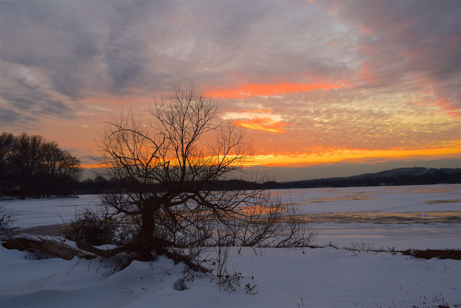 Nikon D3300 sample photo. Sunset, landscape, winter photography