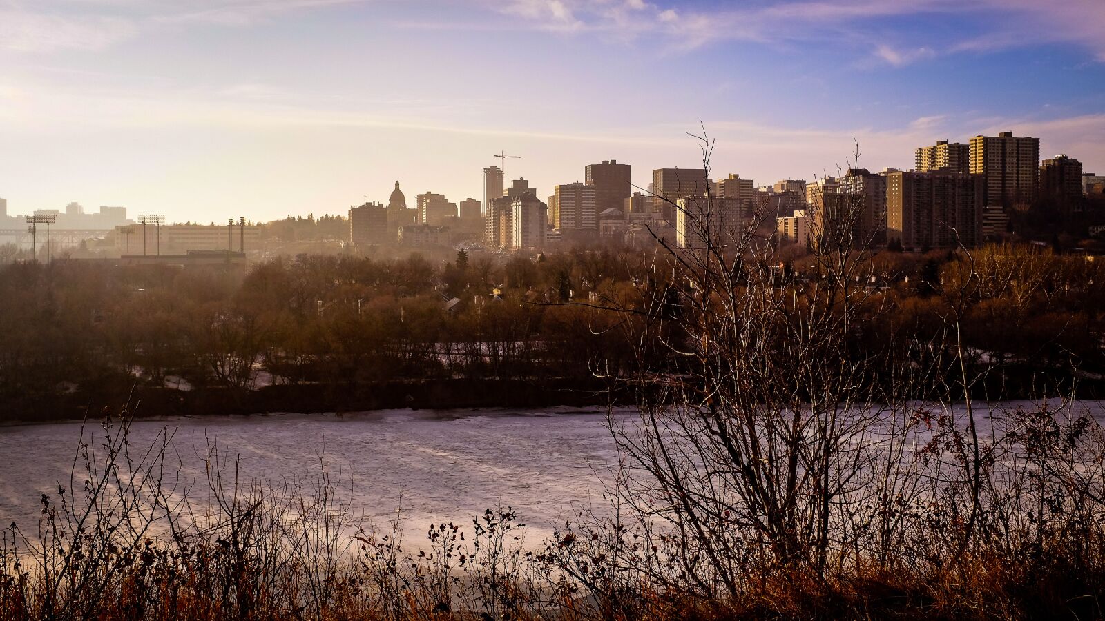 Fujifilm X100T sample photo. River, city, edmonton photography