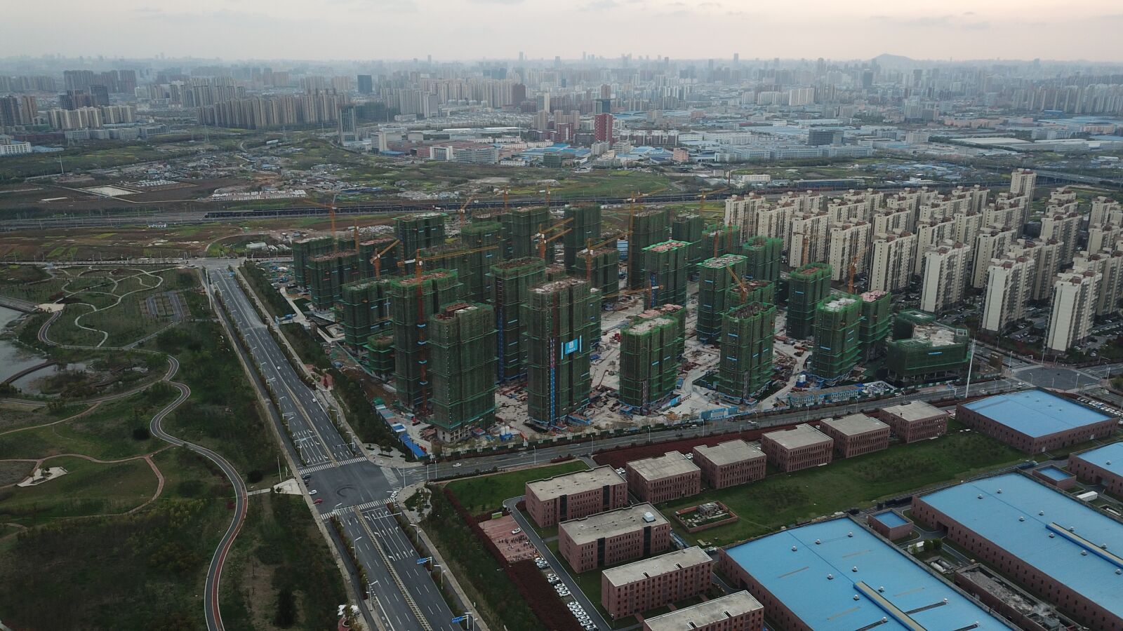 DJI FC220 sample photo. Hefei, aerial, city photography
