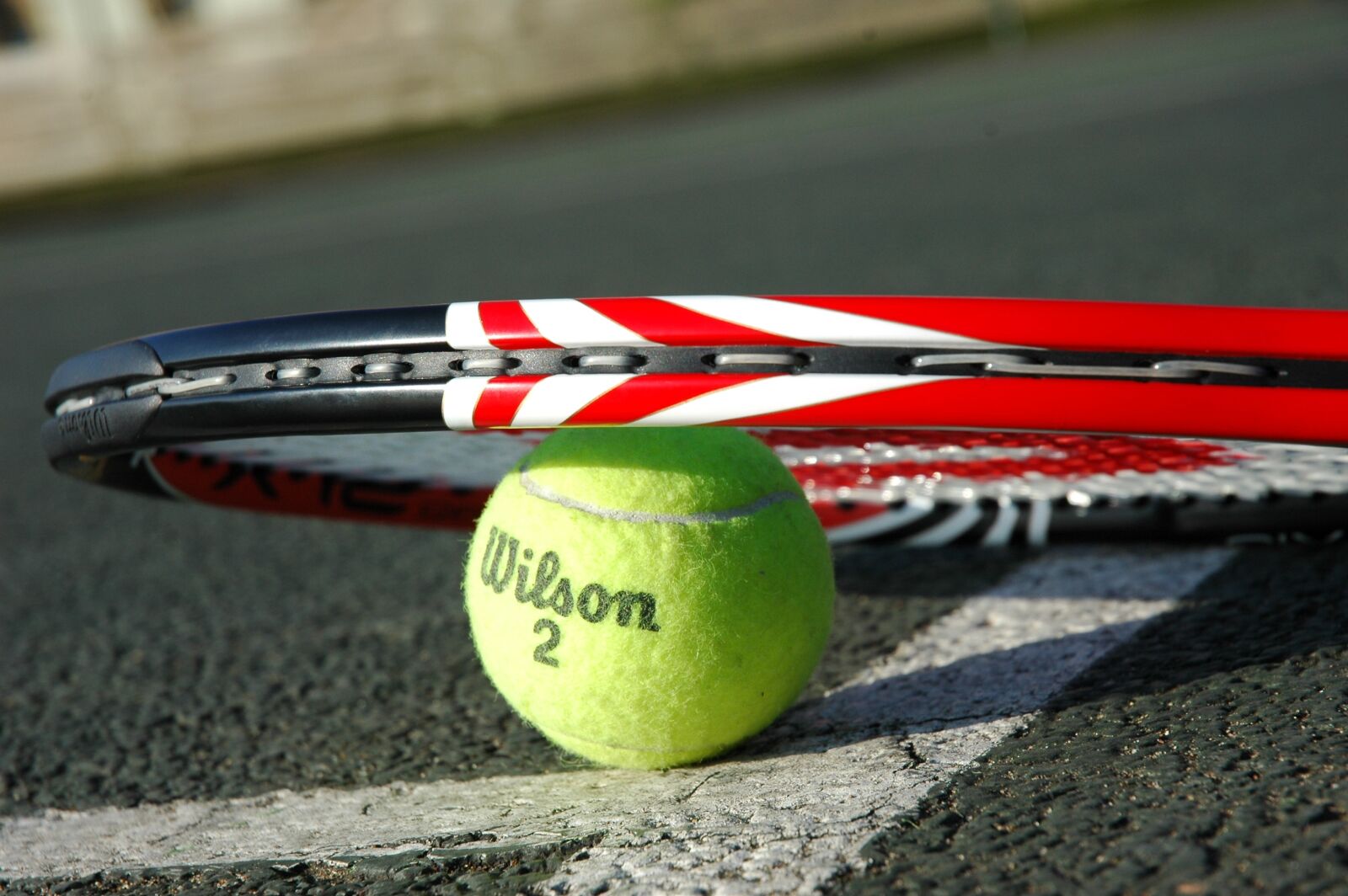 Nikon D70 sample photo. Tennis racket, tennis ball photography