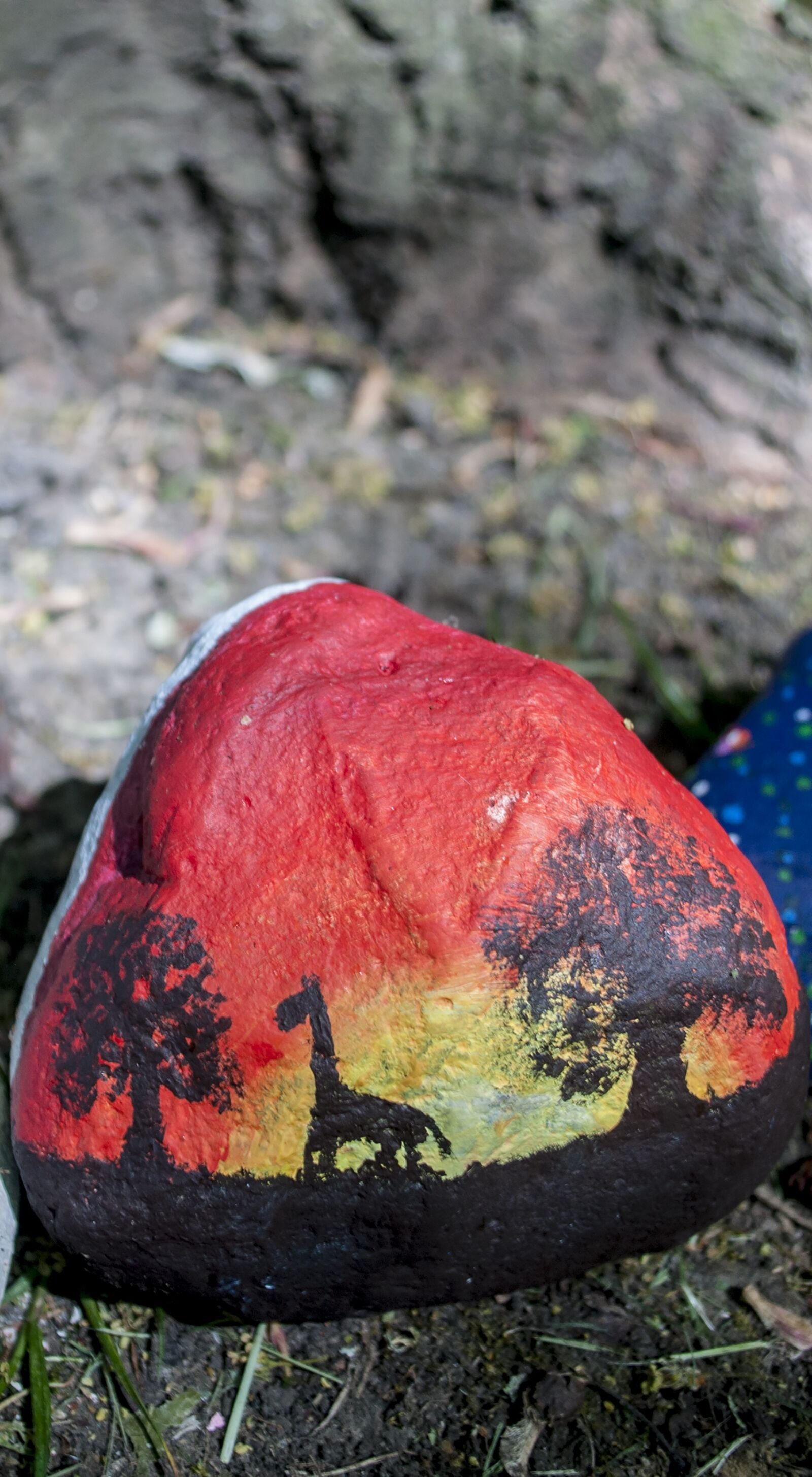 Nikon D90 sample photo. Paint, stone, blue photography