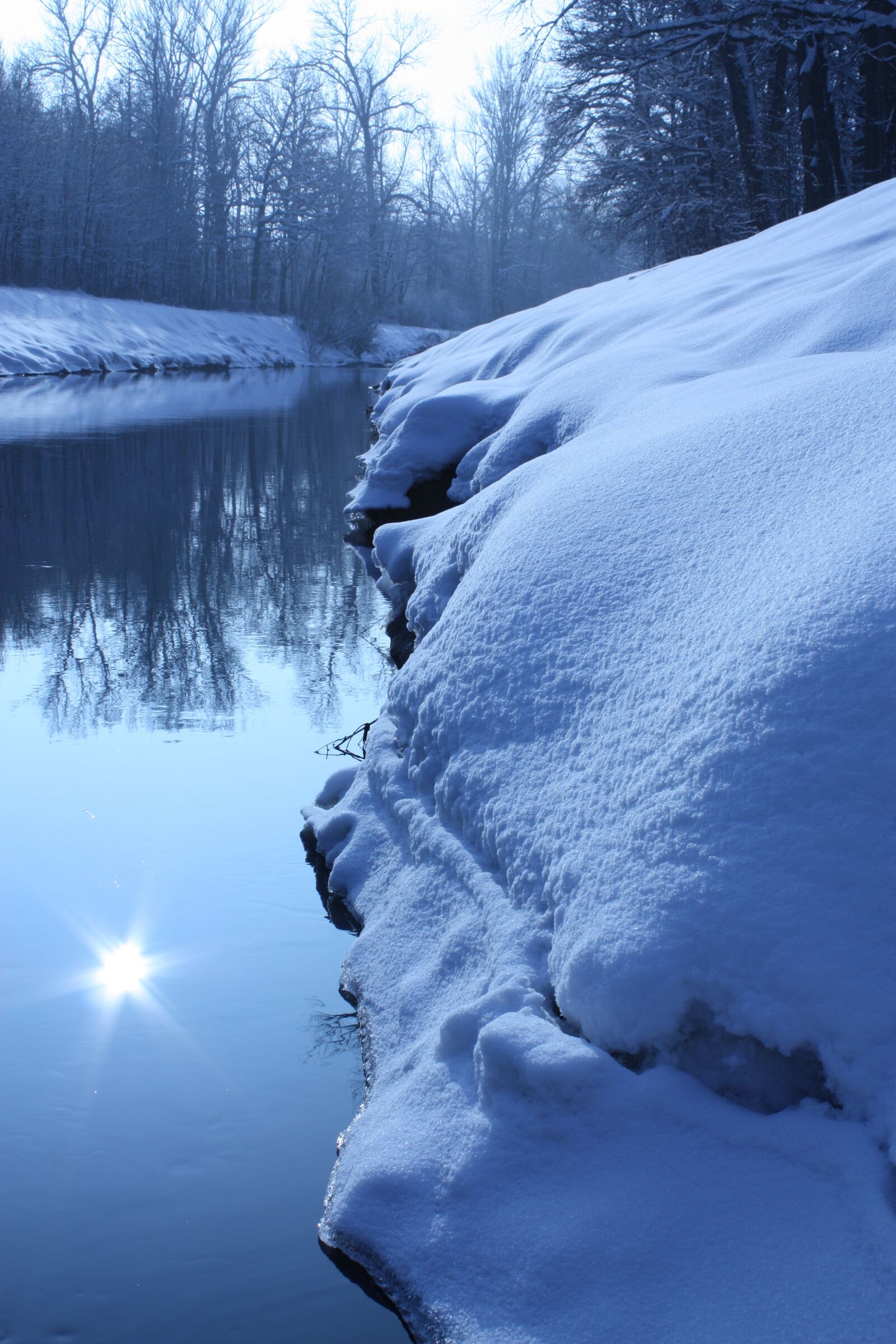 Canon EOS 450D (EOS Rebel XSi / EOS Kiss X2) sample photo. Winter, river, snow photography