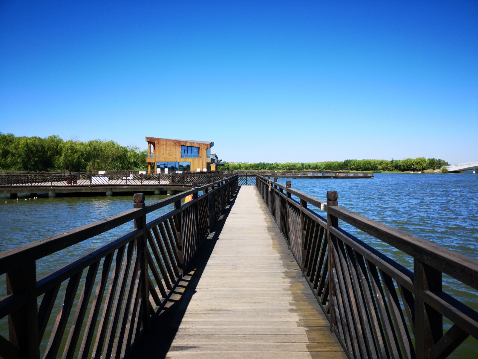 HUAWEI P20 Pro sample photo. Lake, bridge, blue sky photography