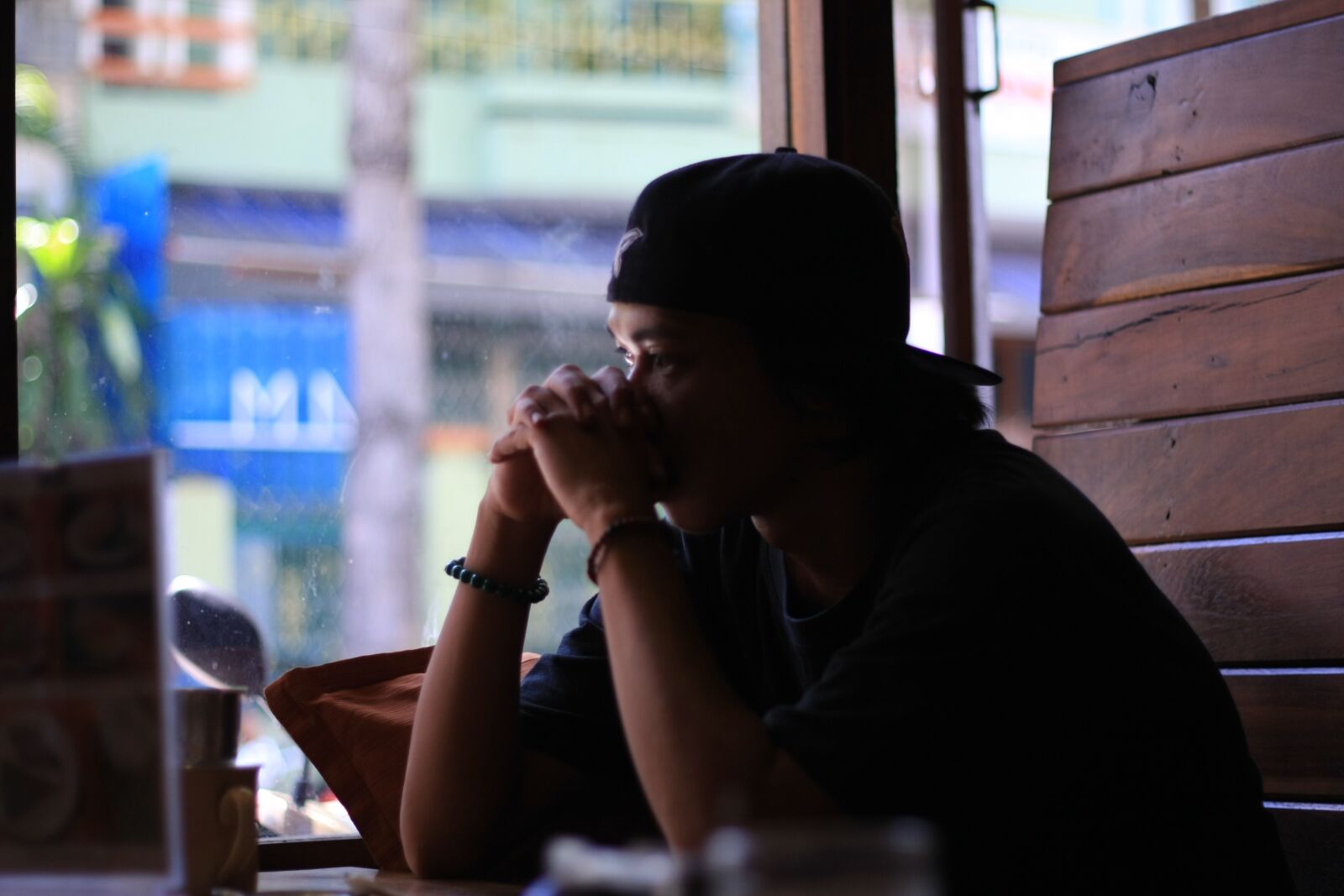 Canon EOS 40D sample photo. Sad boy, coffee, sad photography