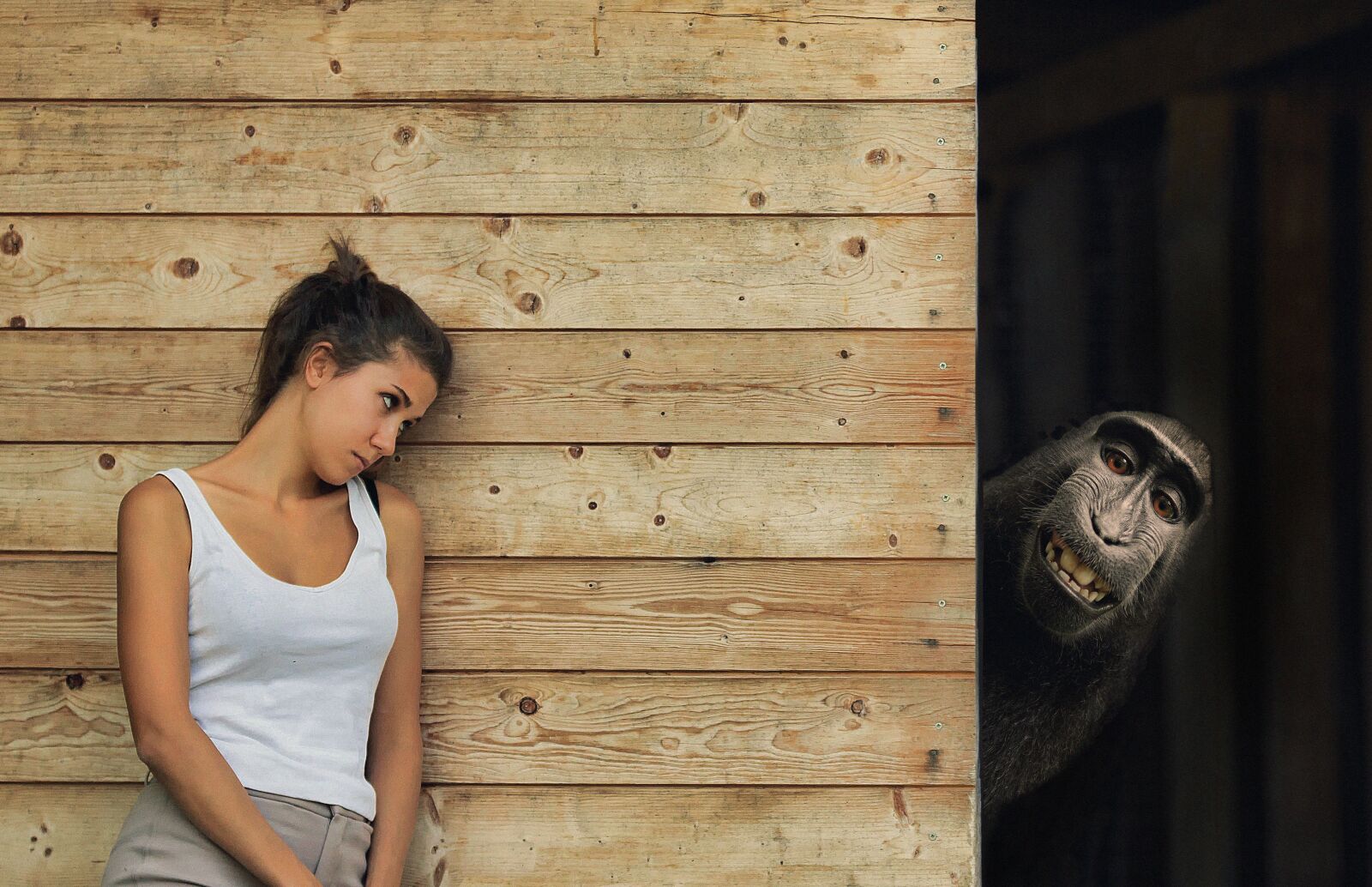 Canon EOS 7D Mark II + Canon EF 70-200mm F2.8L USM sample photo. Woman, monkey, young photography
