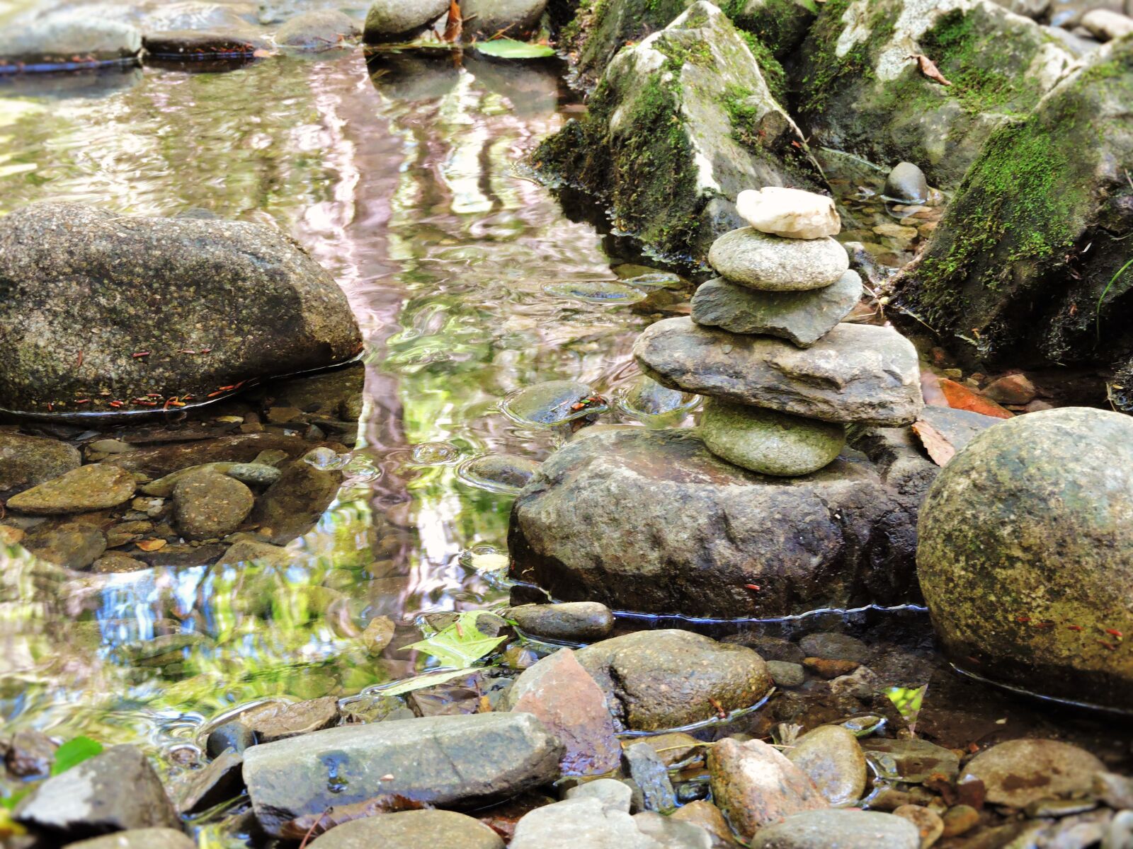 Nikon Coolpix P600 sample photo. Zen rock sculpture, nature photography