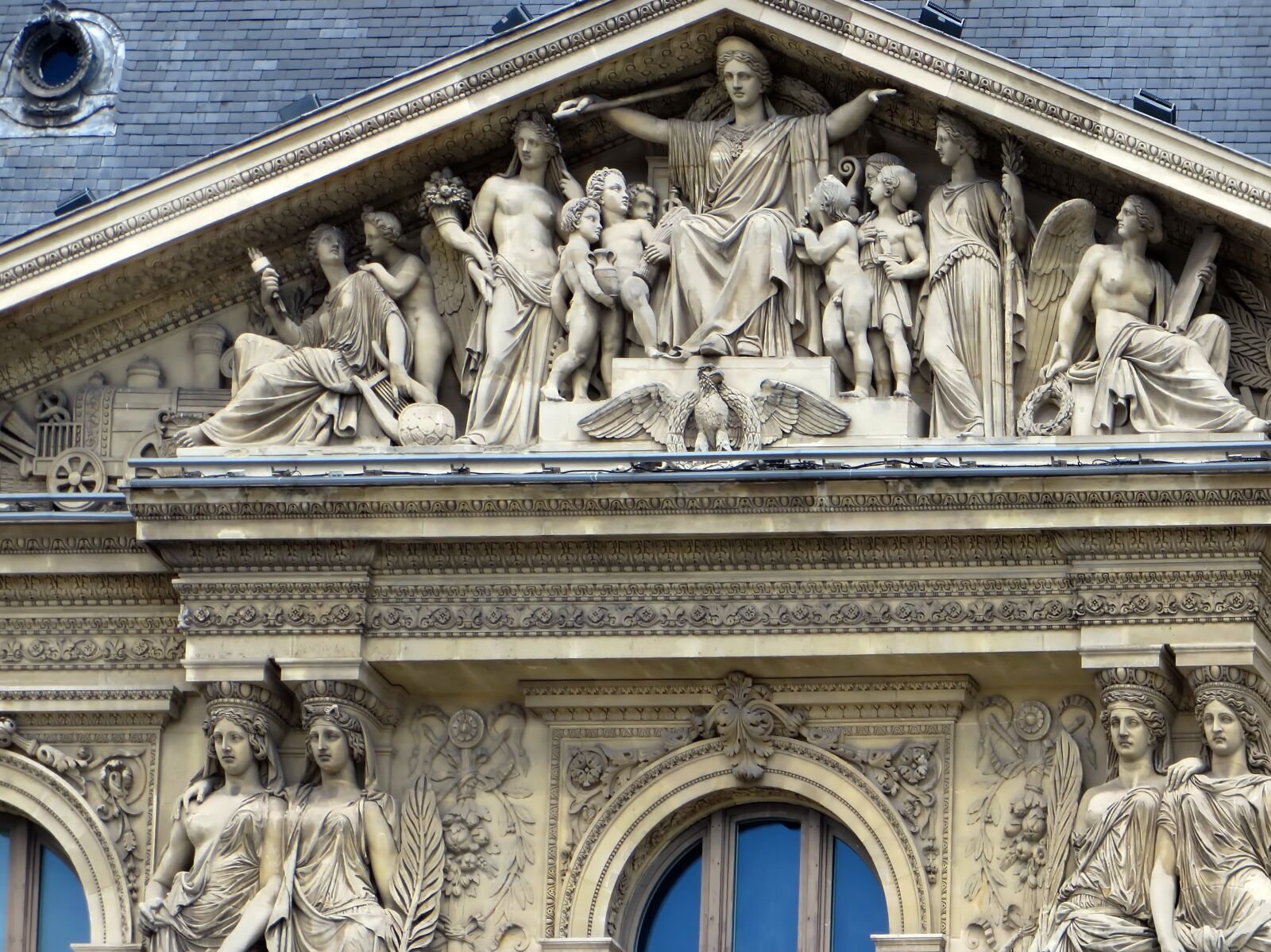 Canon PowerShot SX270 HS sample photo. Paris, the louvre, pediment photography