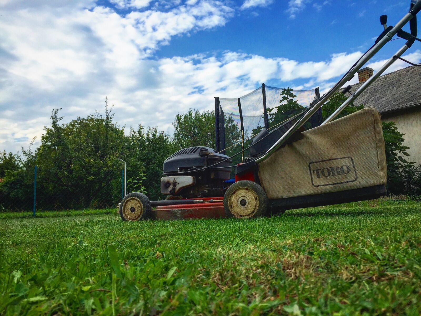 Apple iPhone 6 sample photo. Lawn mower, nature, blue photography