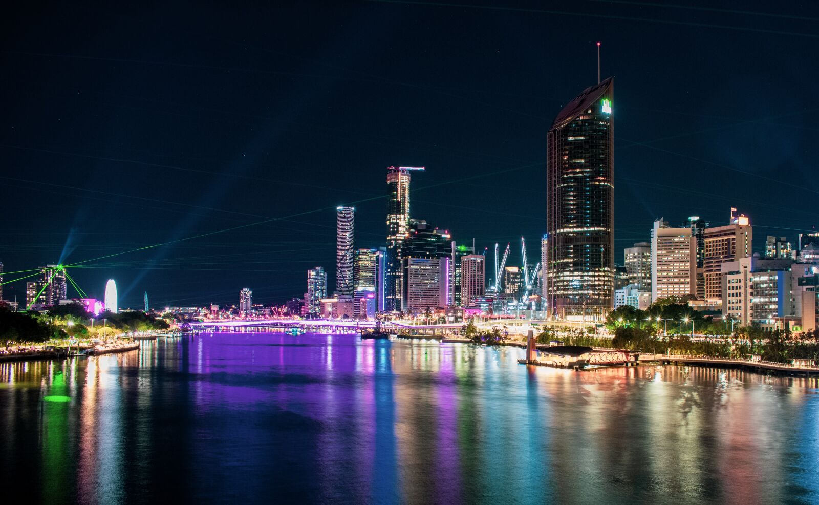 Nikon D3400 sample photo. Brisbane city, lightshow, lasers photography