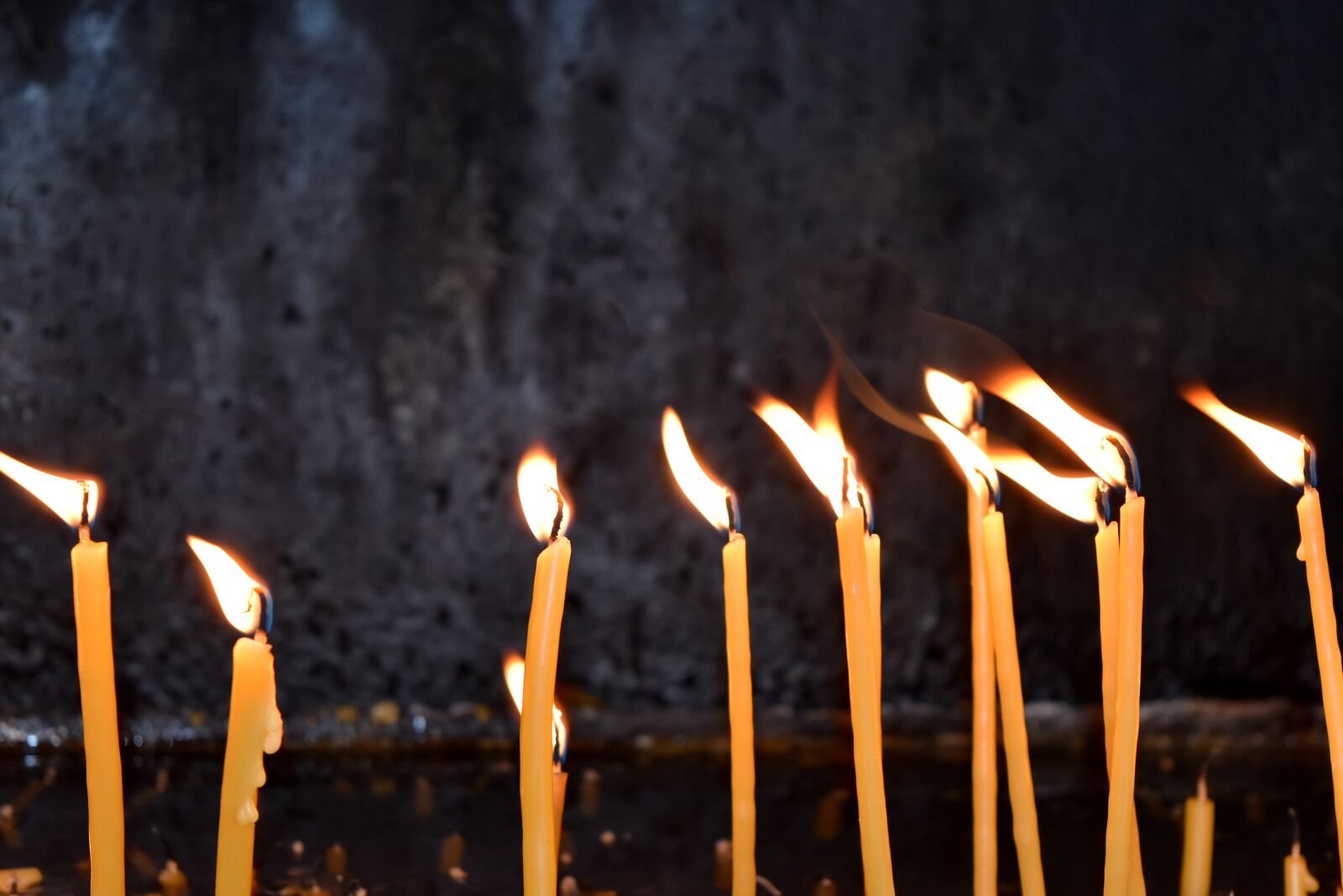 Nikon D5500 sample photo. Candles, smoke, spirituality, hot photography