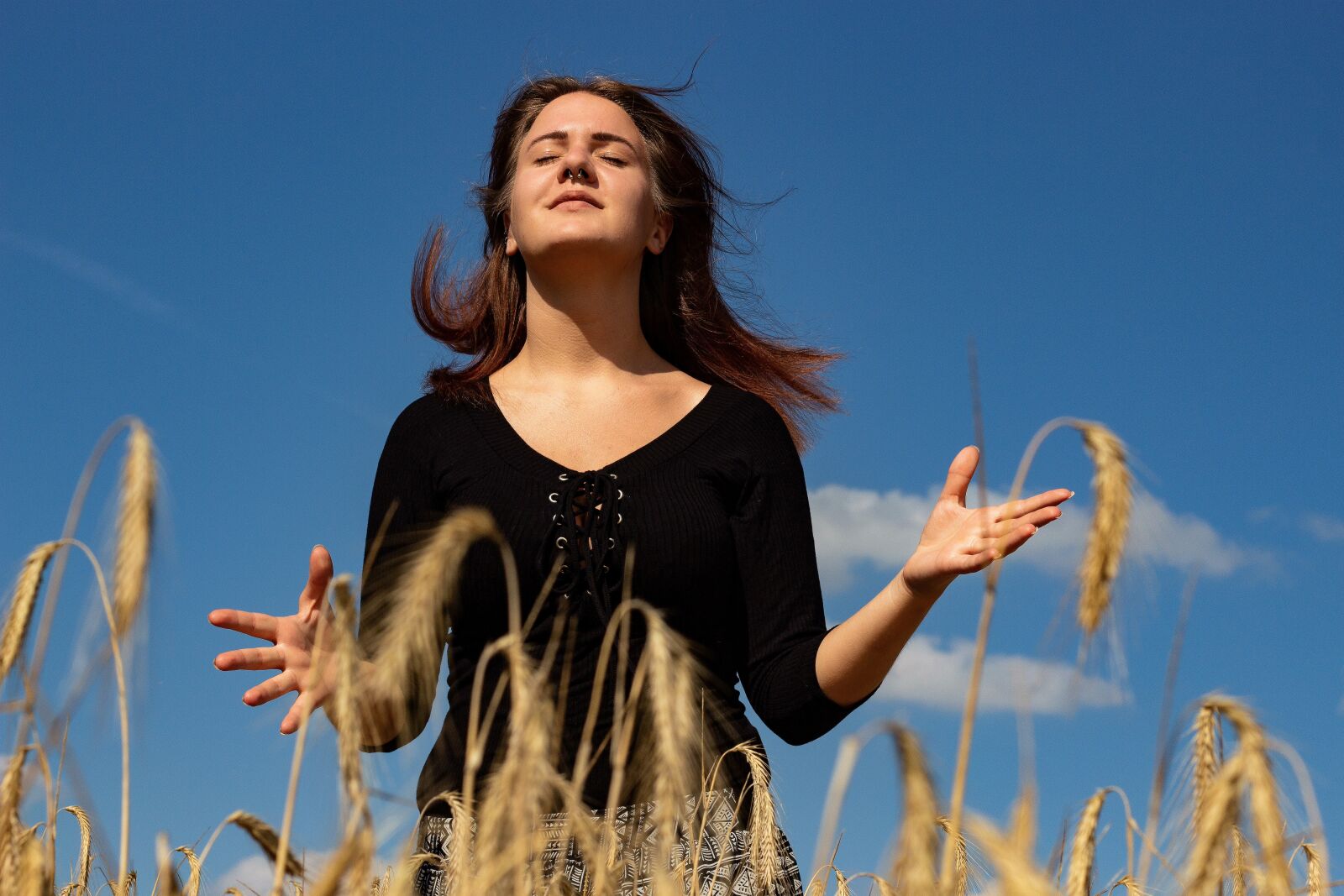 Canon EOS 700D (EOS Rebel T5i / EOS Kiss X7i) + Canon EF 50mm F1.8 II sample photo. Cornfield, summer, portrait photography