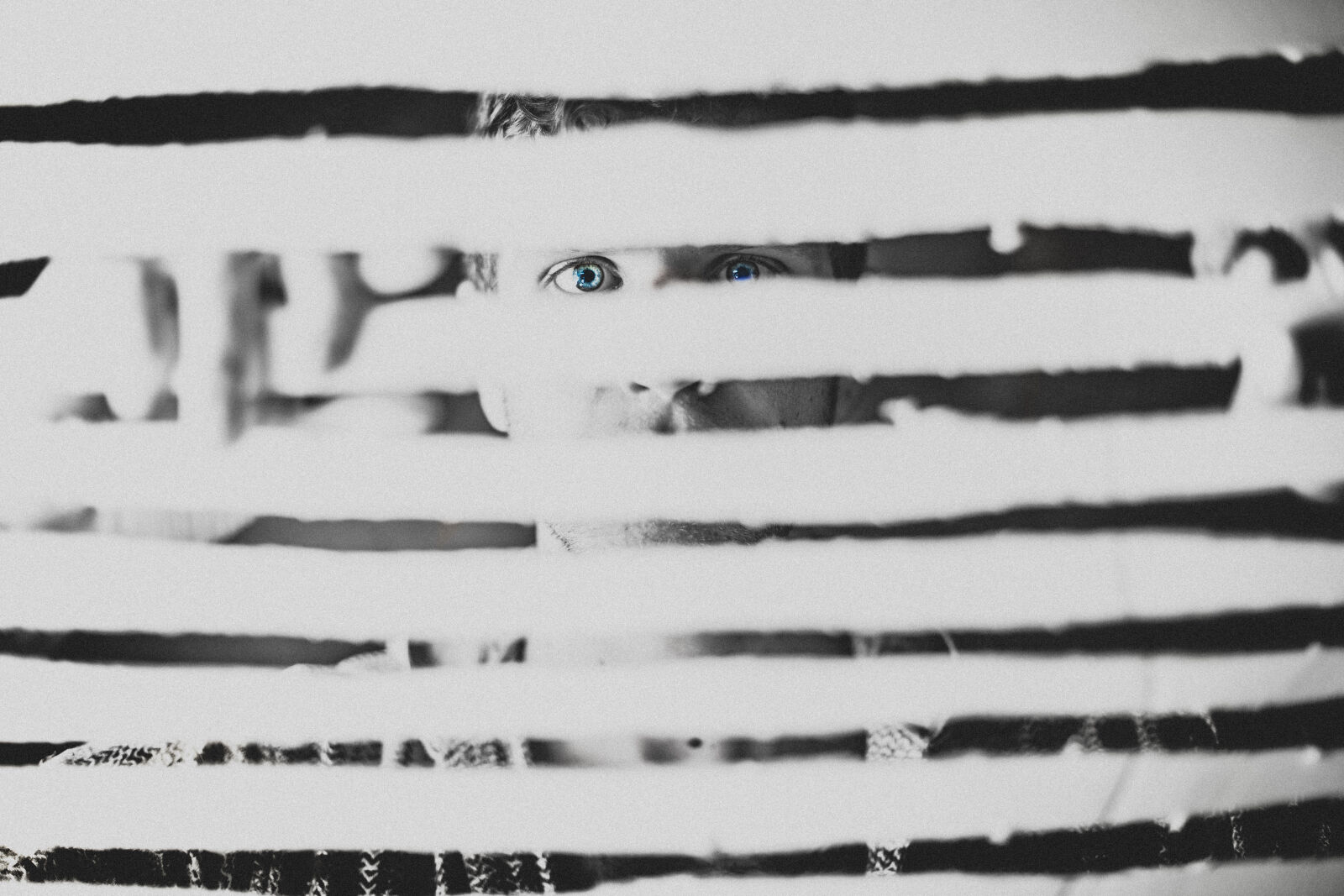 Canon EOS 6D + Canon EF 50mm F1.4 USM sample photo. Blinds, blue, creep, eyes photography