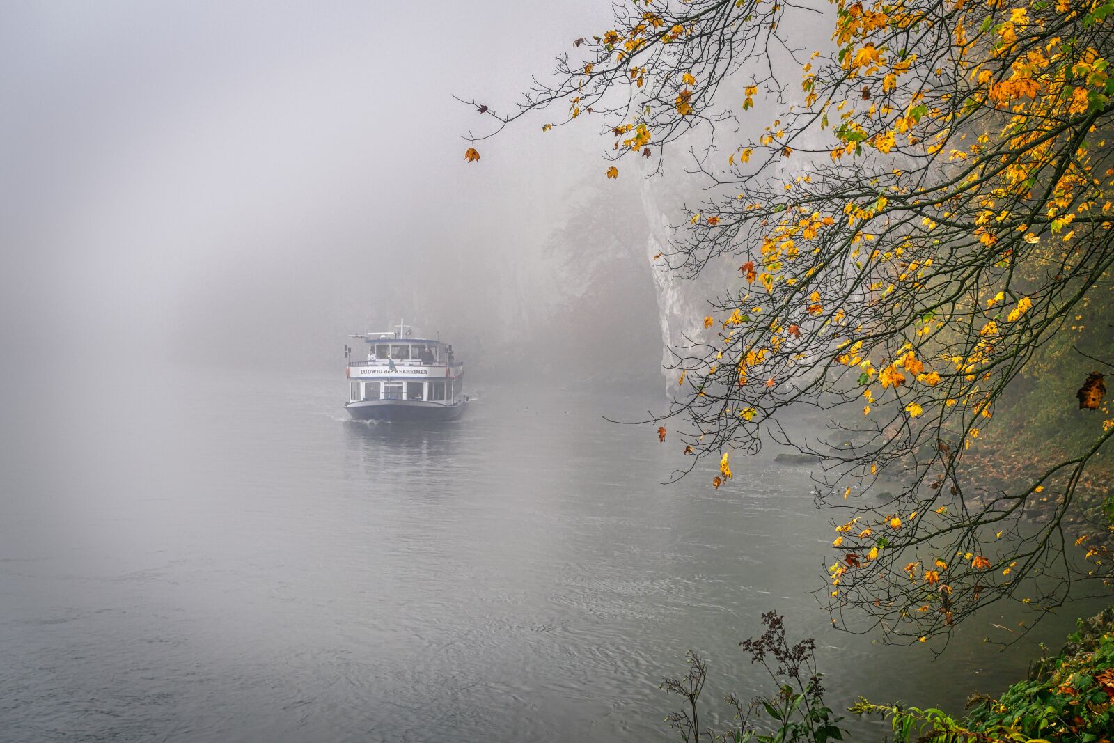 Panasonic Lumix DC-G90 (Lumix DC-G91) sample photo. Fog, ship, river photography