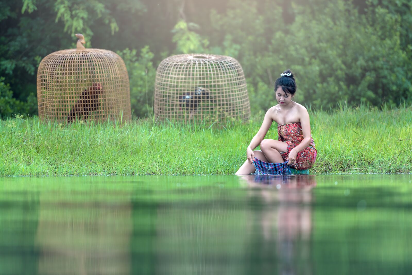 Nikon D810 sample photo. Cleaning, clothing, river photography
