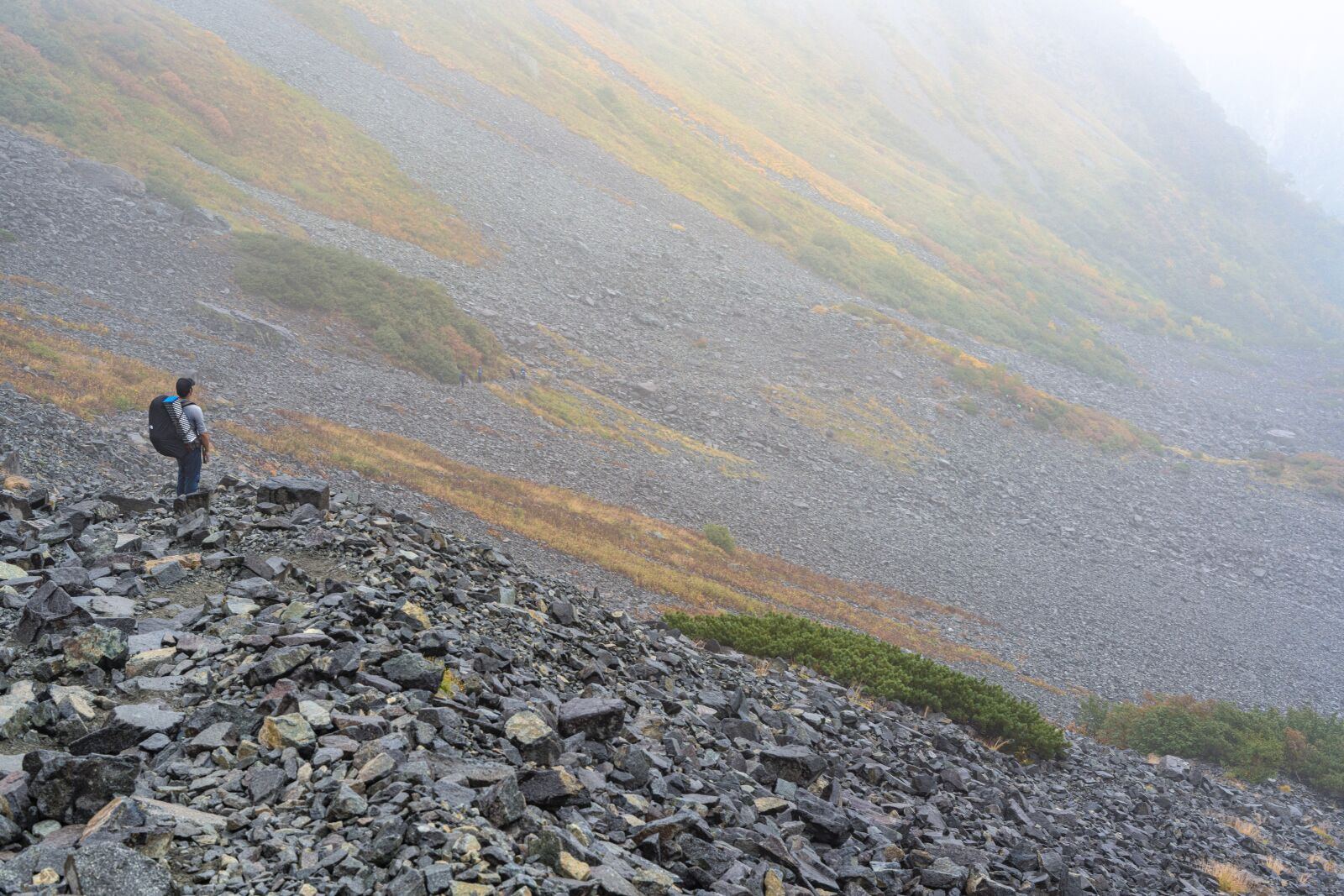 Sony a7R IV sample photo. Mountain climbing, autumn, fog photography