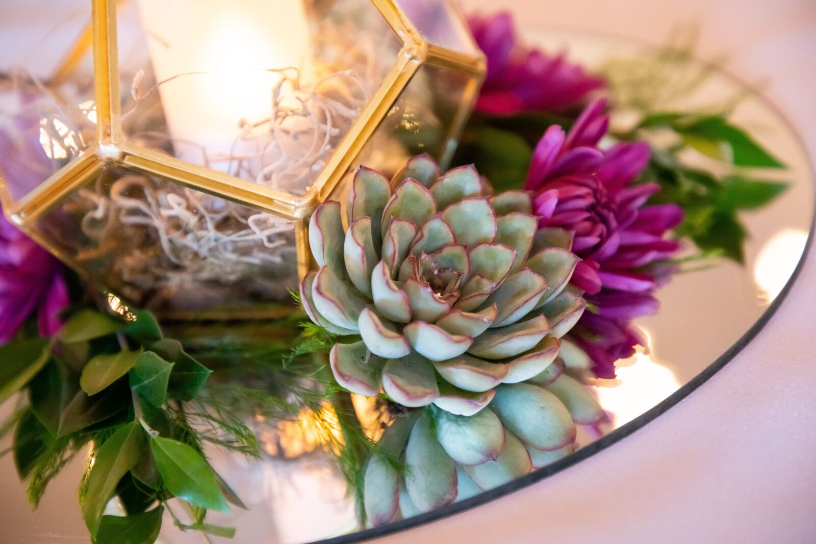 Canon EF 24-105mm F4L IS II USM sample photo. Wedding, centerpiece, succulent photography