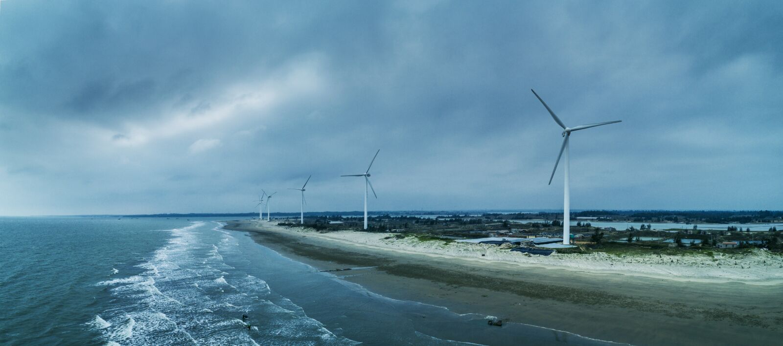 DJI FC6310 sample photo. The sea, wind power photography