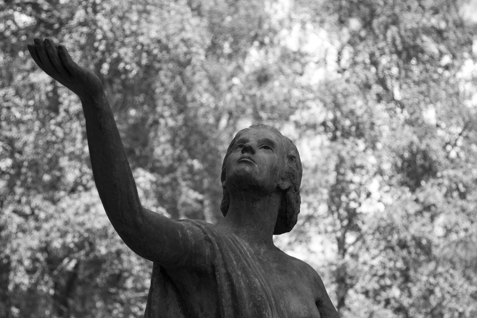 Canon EOS 70D + Canon EF 24-105mm F4L IS USM sample photo. Grayscale, cemetery, statue photography