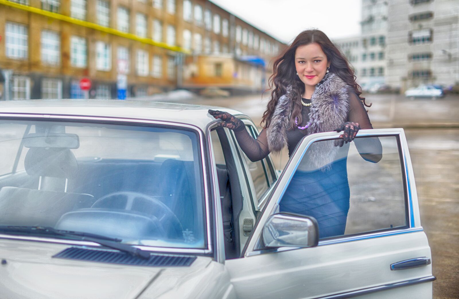 Nikon D800 sample photo. Girl in retro car photography