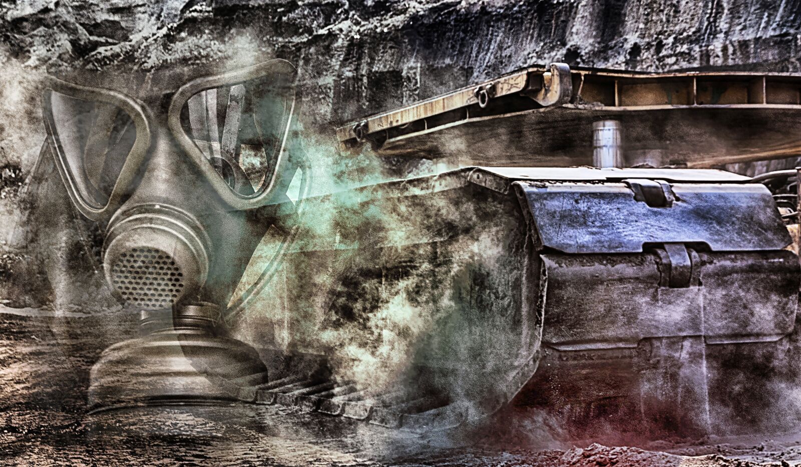 Canon EOS 80D sample photo. Gas mask, bulldozer, brown photography