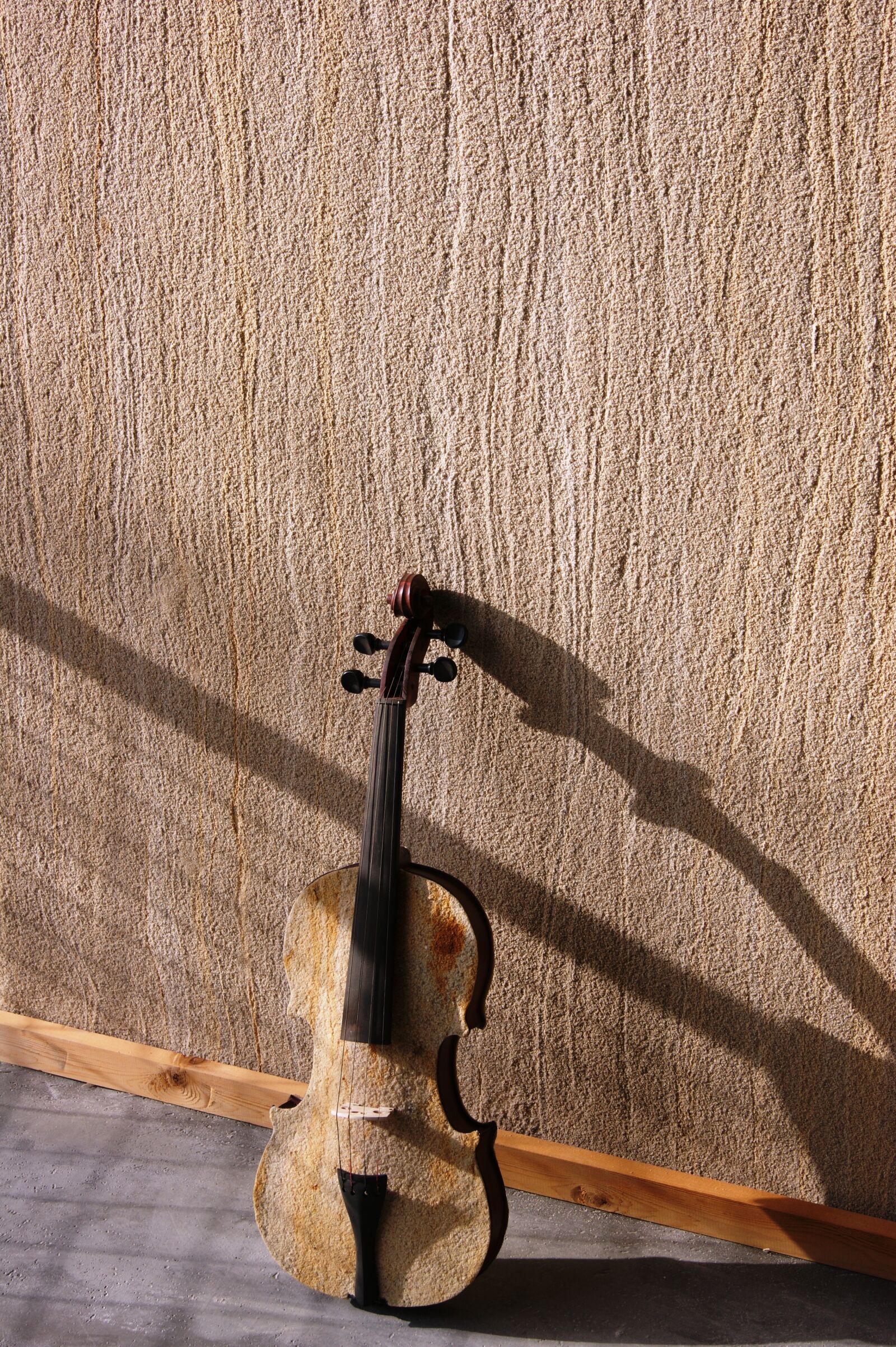 Sony Alpha DSLR-A290 sample photo. Violin, wall, shadow photography