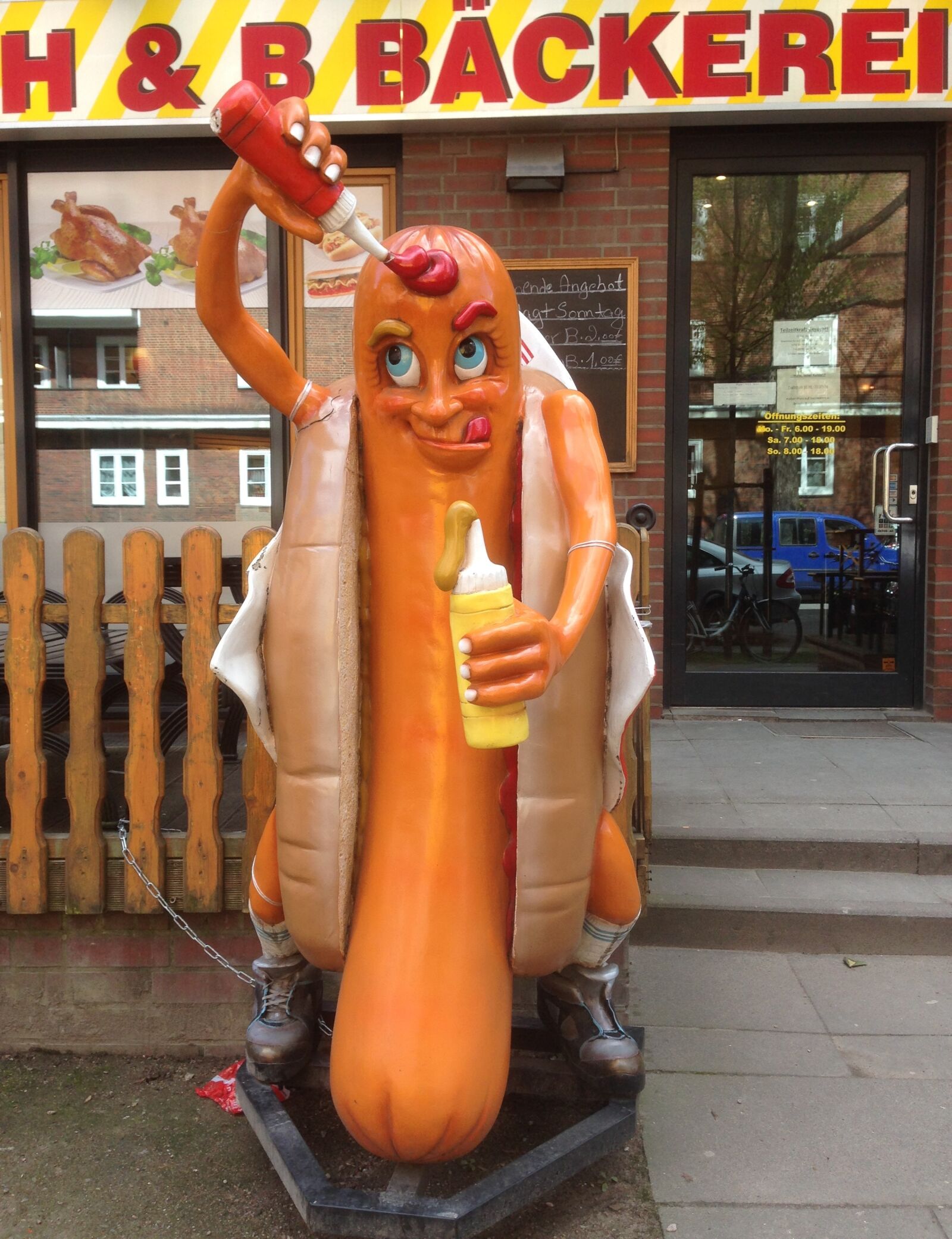 iPhone 5 back camera 4.12mm f/2.4 sample photo. Sausage, ketchup, mustard photography
