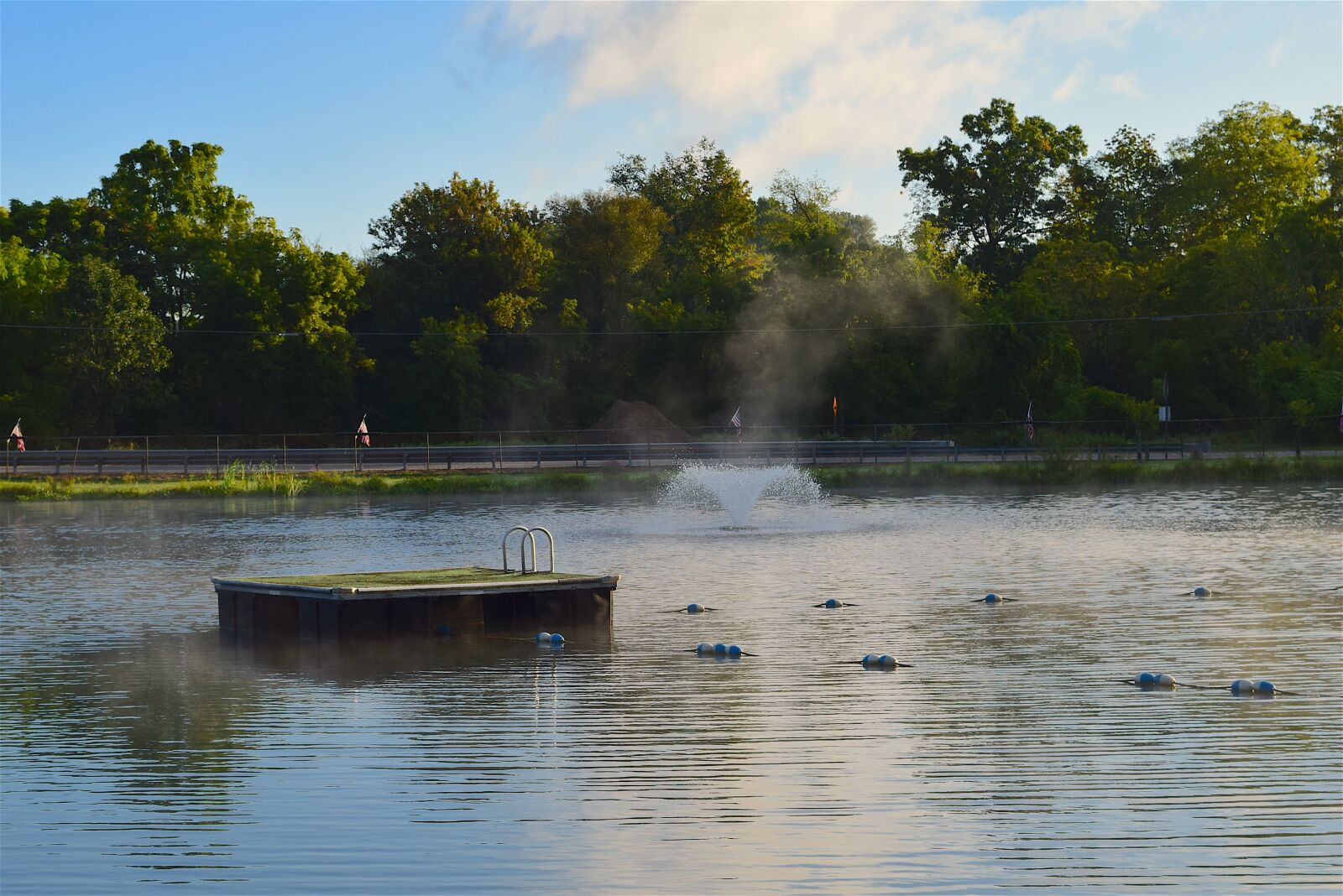 Nikon D3300 sample photo. Pond, sunrise, fountain photography