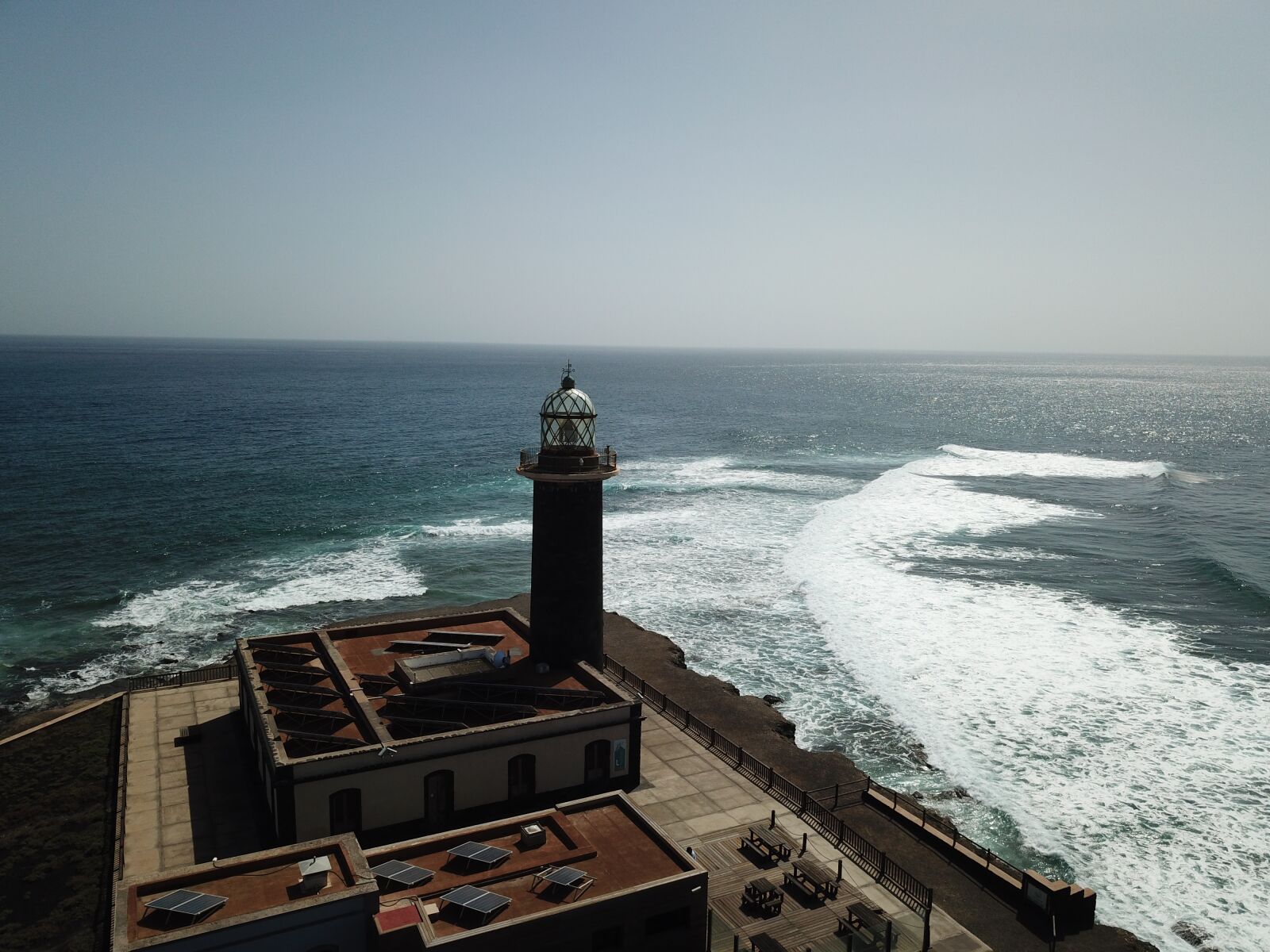 DJI FC220 sample photo. Fuerteventura, lighthouse, sea photography
