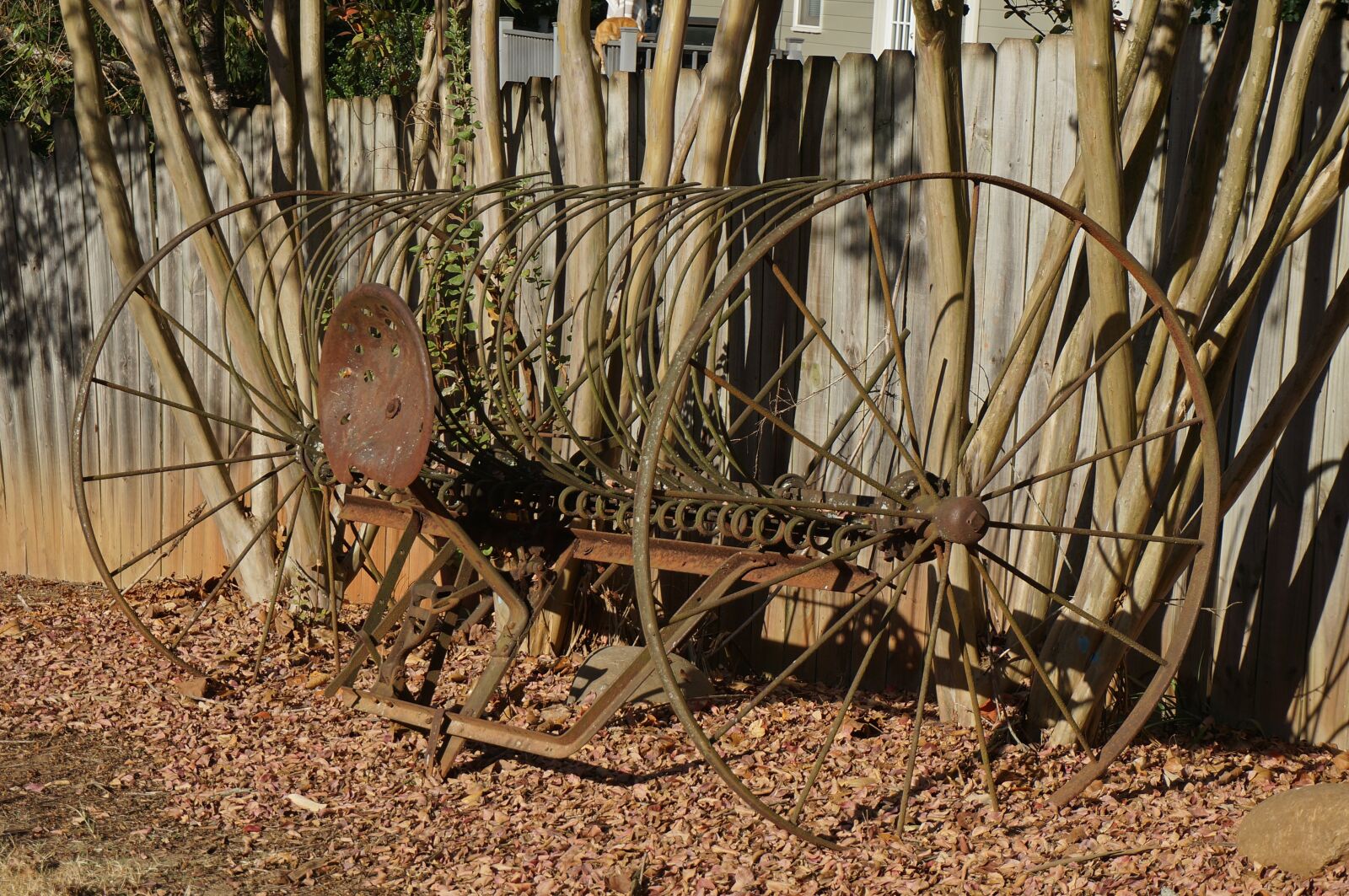 Sony Alpha NEX-5T sample photo. Antique hay baler, hay photography