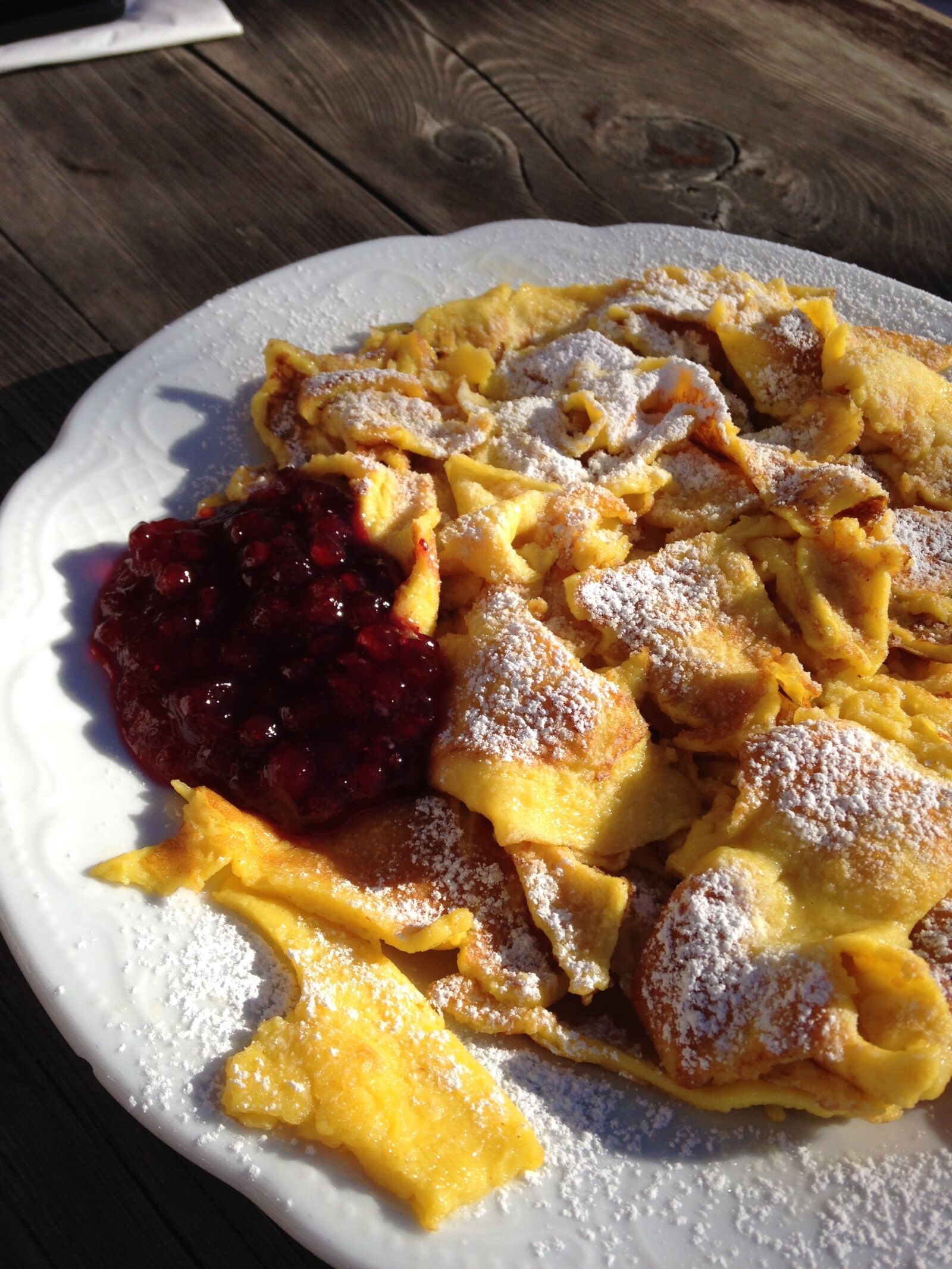 iPhone 5c back camera 4.12mm f/2.4 sample photo. Kaiserschmarren, sweet, dessert photography
