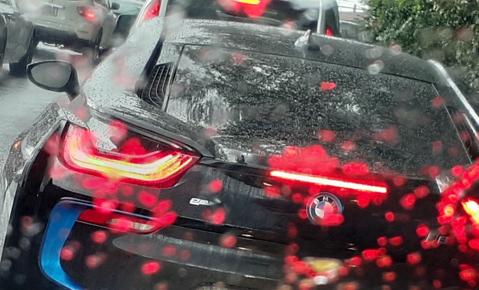 Samsung Galaxy A20 sample photo. Car, rain, driving photography