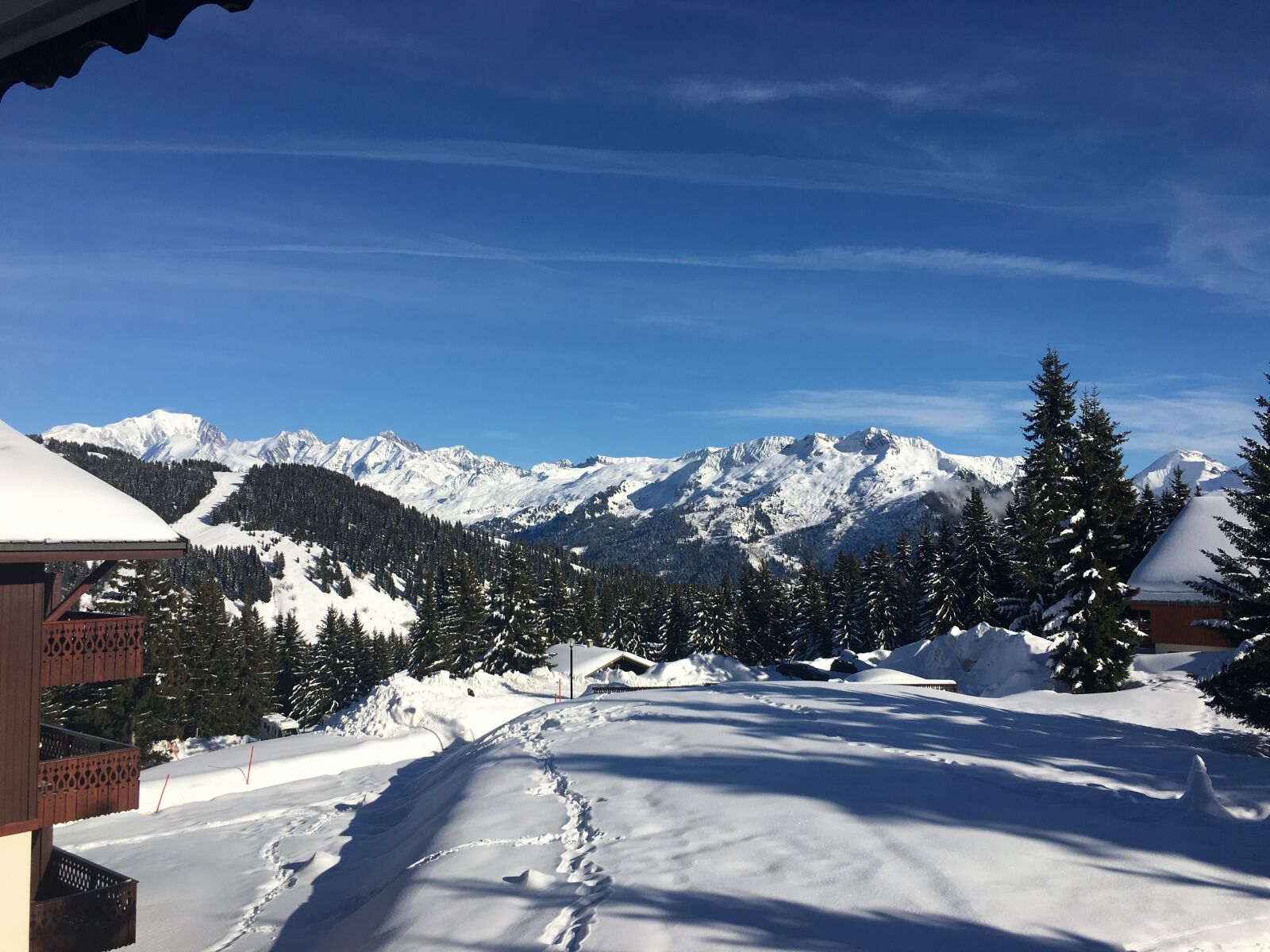Apple iPhone 6s sample photo. Mountain, snow, chalet photography