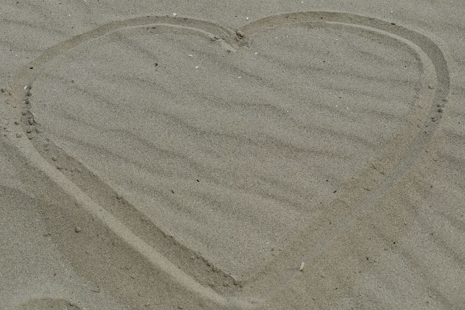 Nikon D5500 sample photo. Heart, love, message, sand photography