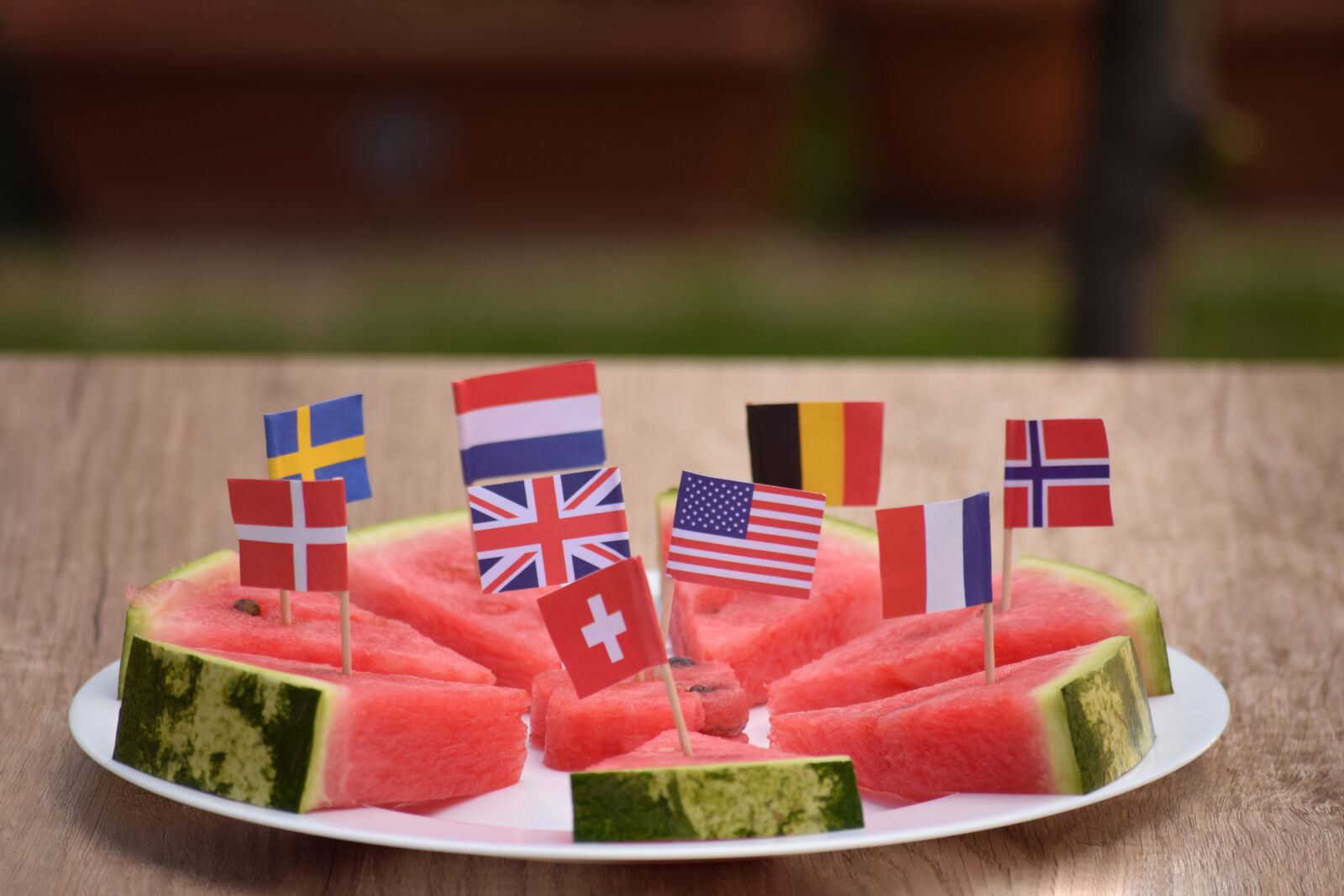 Nikon D3300 sample photo. Watermelon, plate, served photography