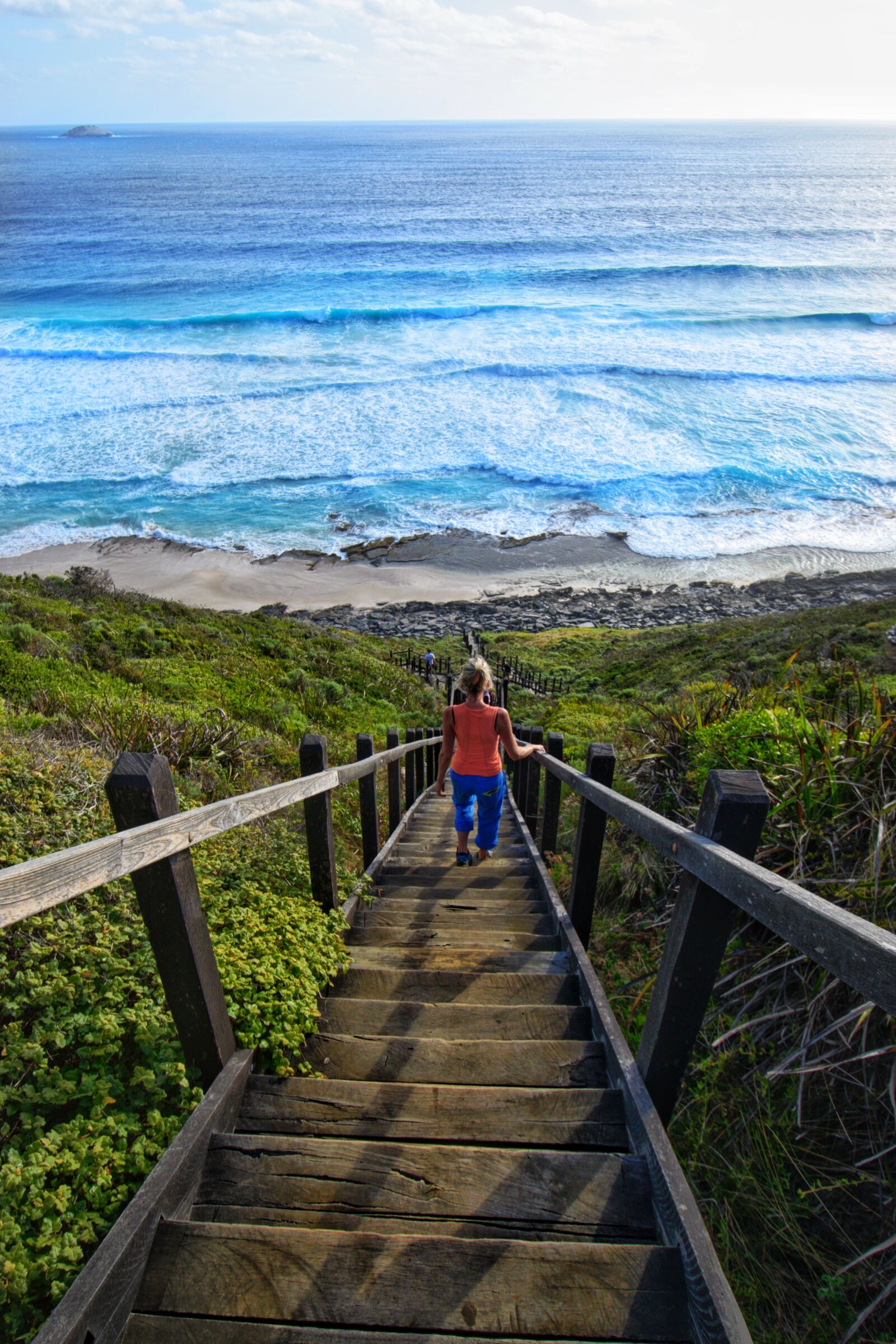 Nikon D3300 sample photo. Ocean, stairs, beach photography