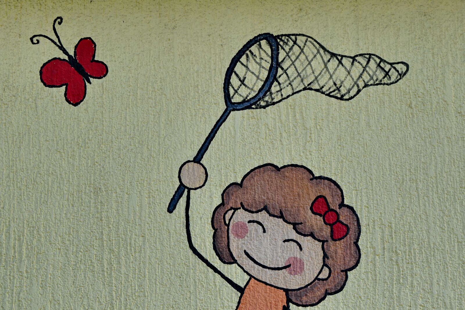 Nikon D5500 sample photo. Butterfly, childhood, girl, graffiti photography