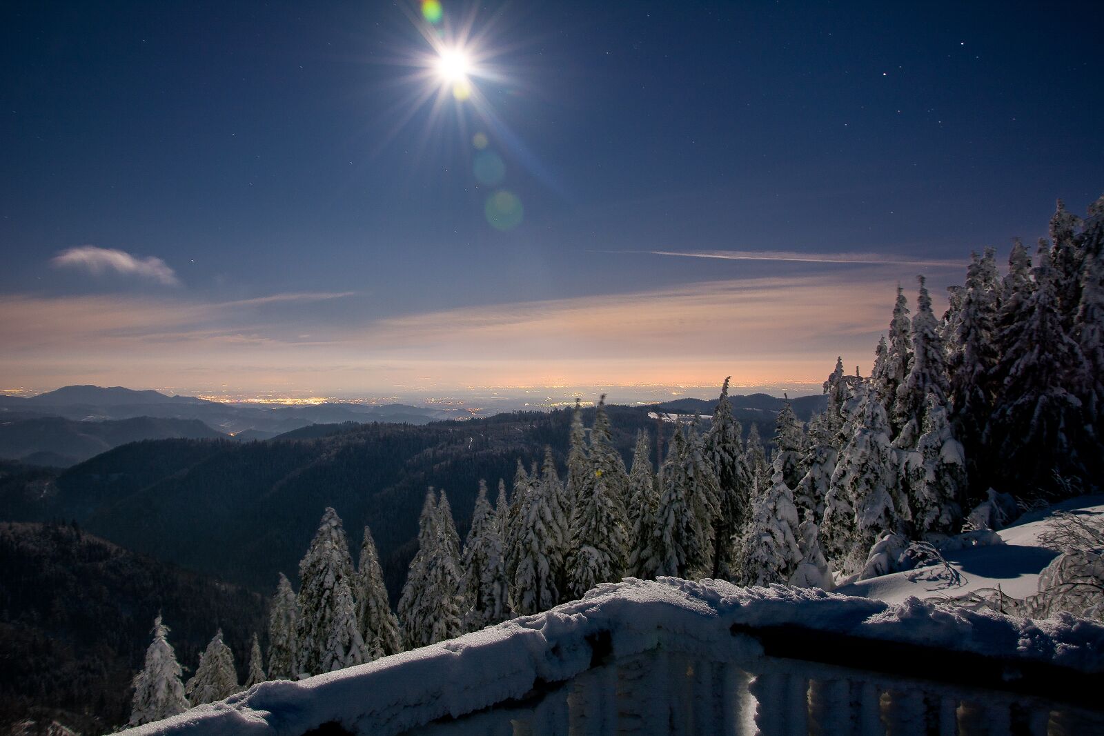 Nikon D7100 sample photo. Rheinebene at full moon photography