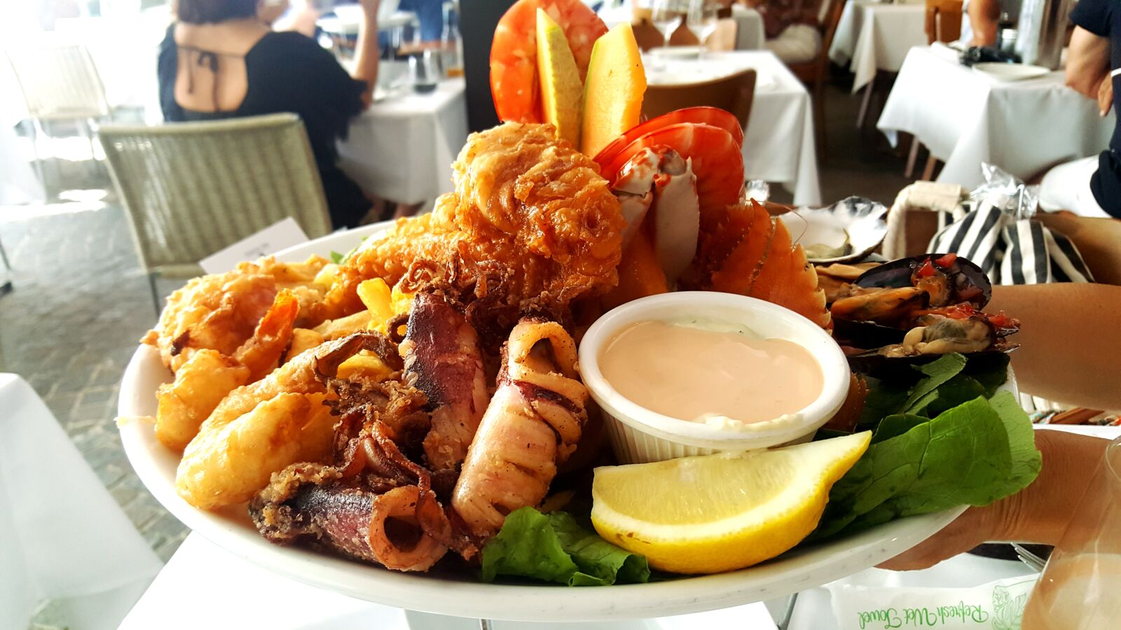 Samsung Galaxy Note5 sample photo. Dinner, fish, lemon, lunch photography