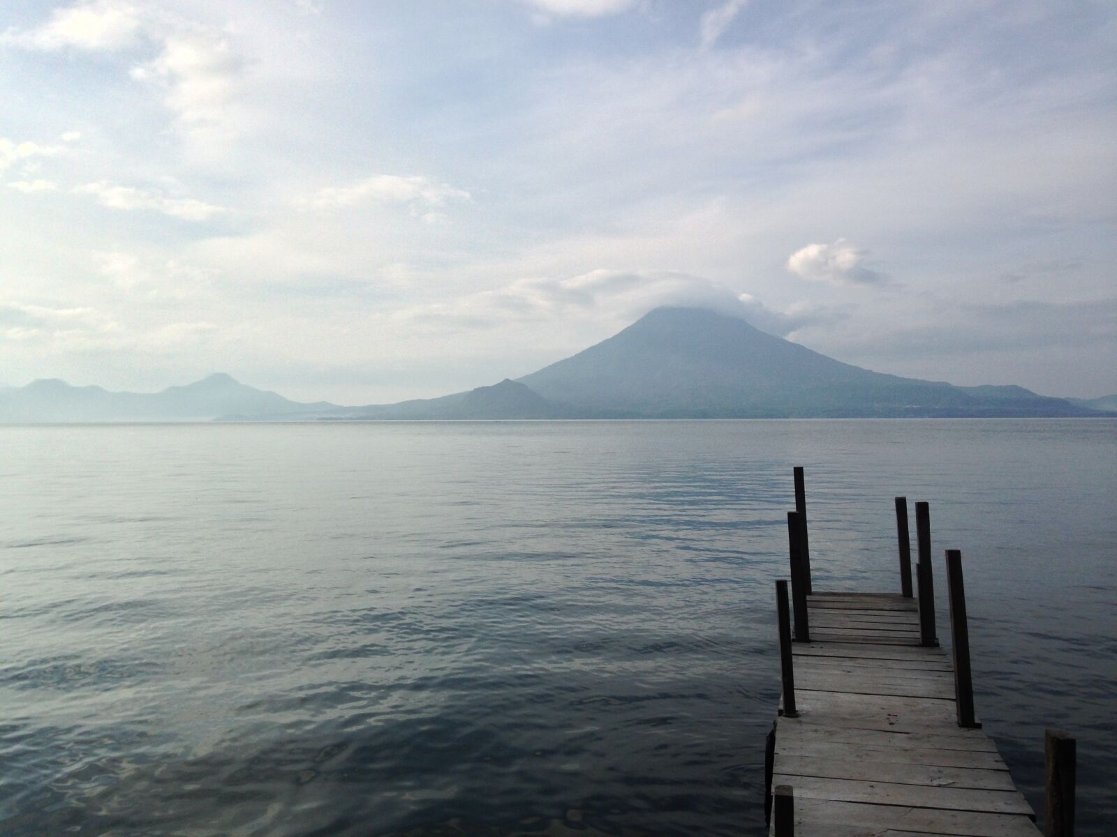 iPhone 5 back camera 4.12mm f/2.4 sample photo. Lake atitlan, guatemala, volcano photography
