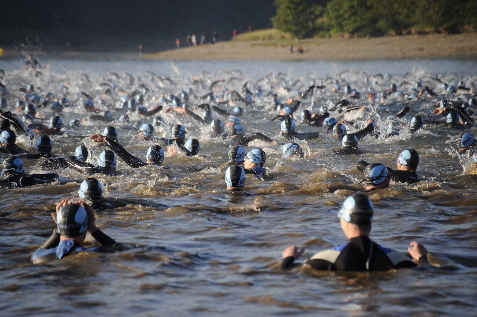 Nikon D3 sample photo. Open water swim, mass photography
