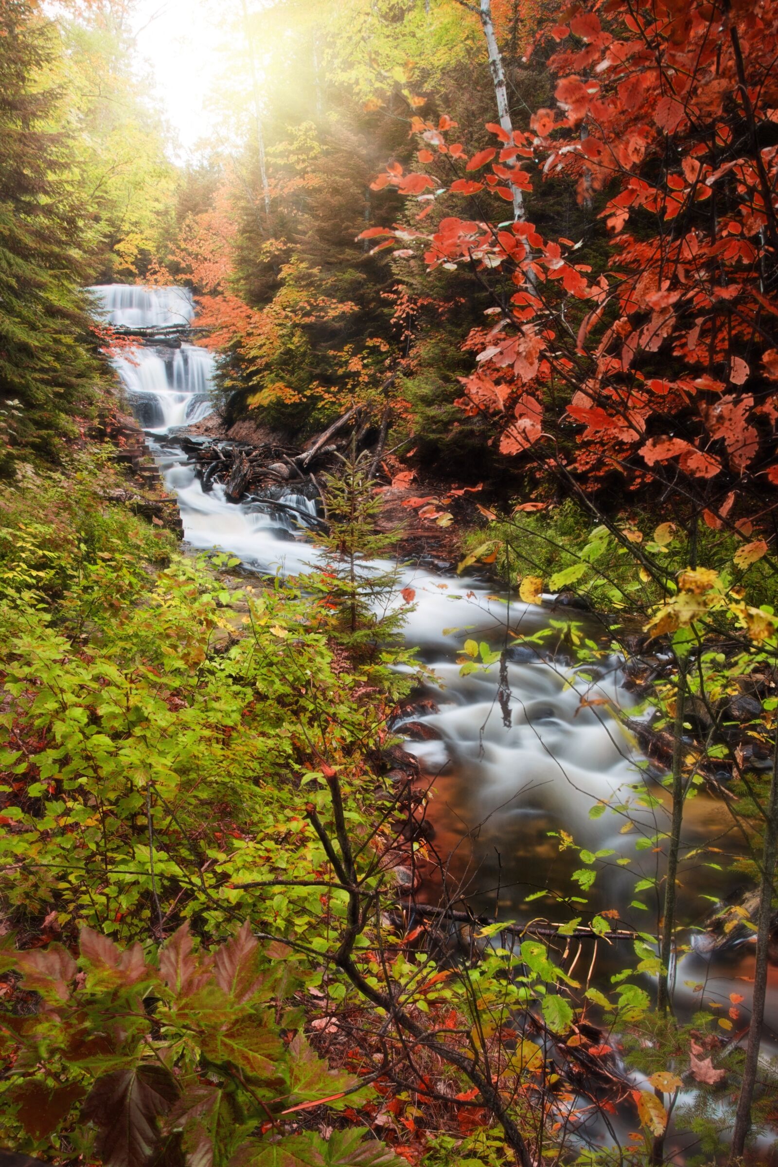 Canon EF 24-105mm F4L IS USM sample photo. Waterfall, autumn, fall photography