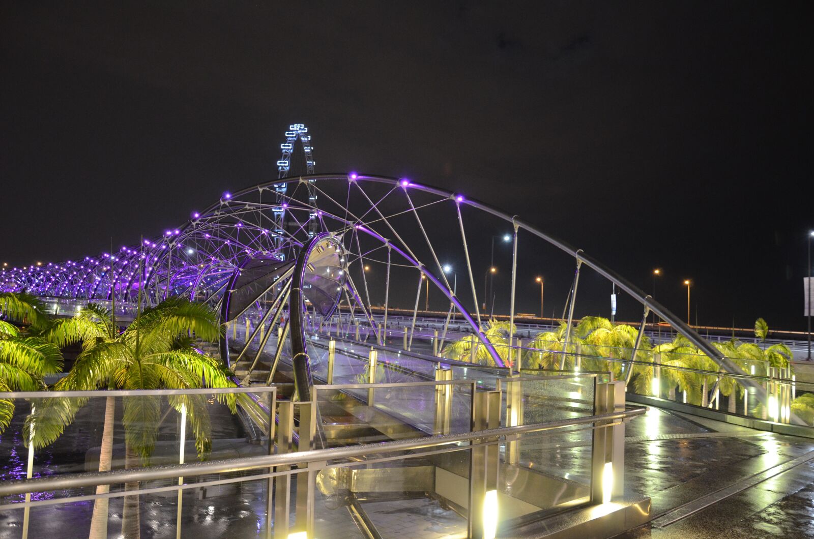Nikon D7000 sample photo. Spiral bridge, singapore, nightlife photography