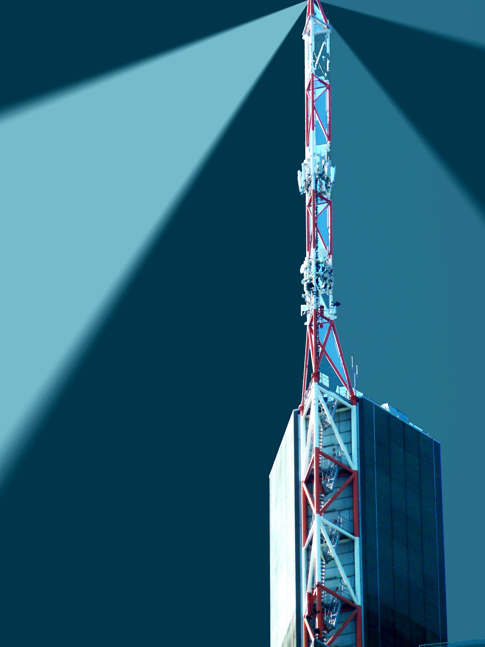 Panasonic DMC-TZ7 sample photo. Antenna, skyscraper, city photography