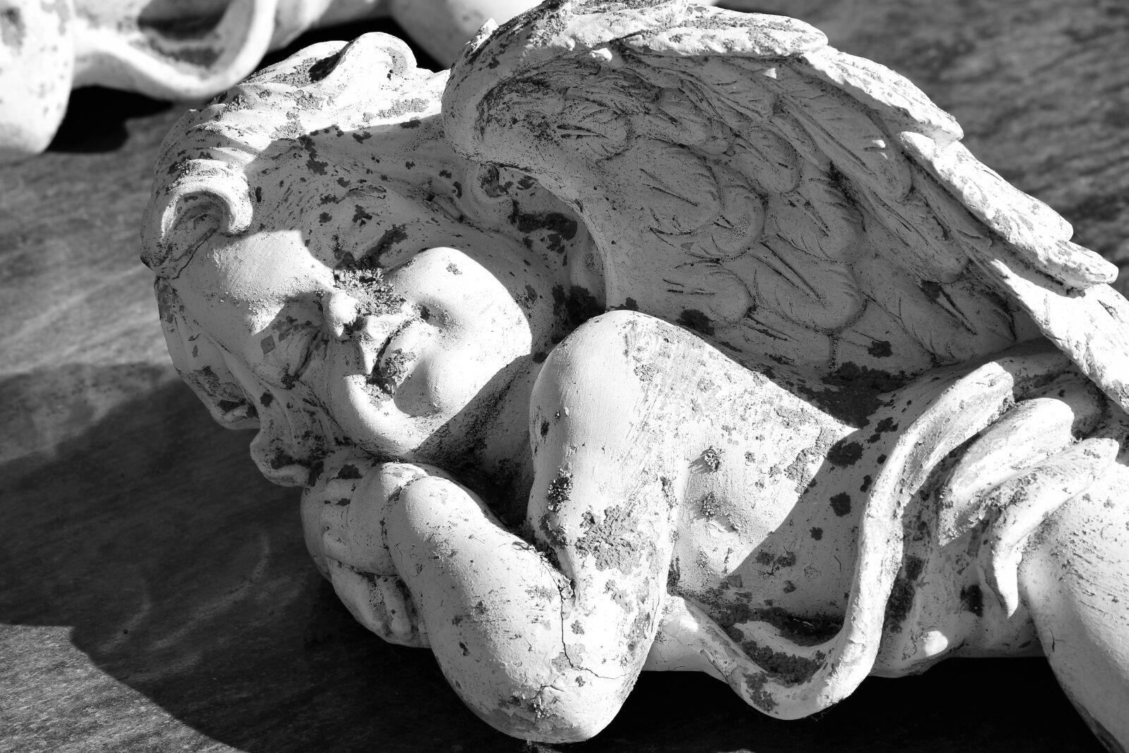 Nikon D3300 sample photo. Angel resting, smiling, old photography